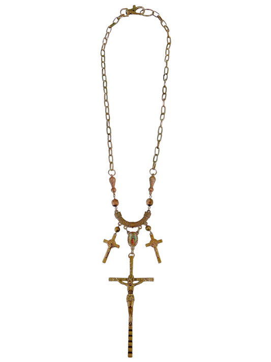 Jean Paul Gaultier 90S Sample Triple Cross Long Necklace
