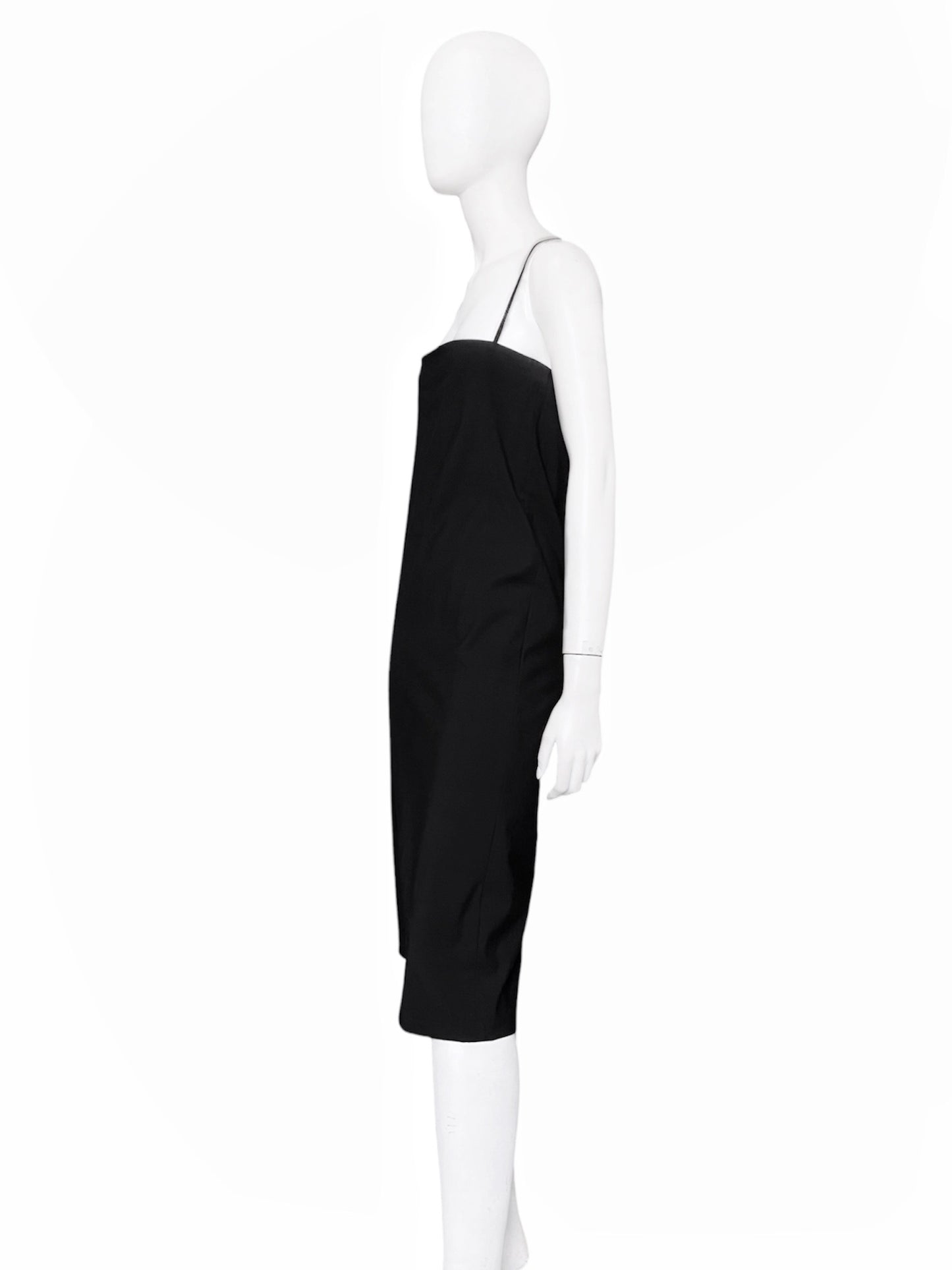 Gucci Spring 1997 Tom Ford Strapless Black Wool Tube Dress 44