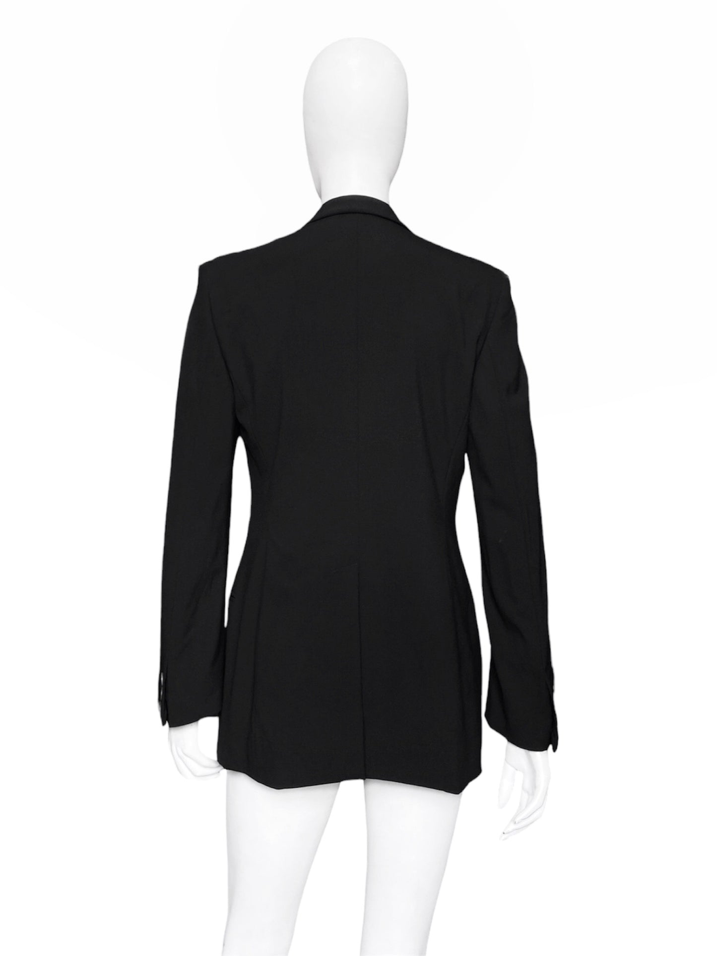 Gucci Fall 1997 Tom Ford Double Breasted Black Laine Wool Blazer 40
