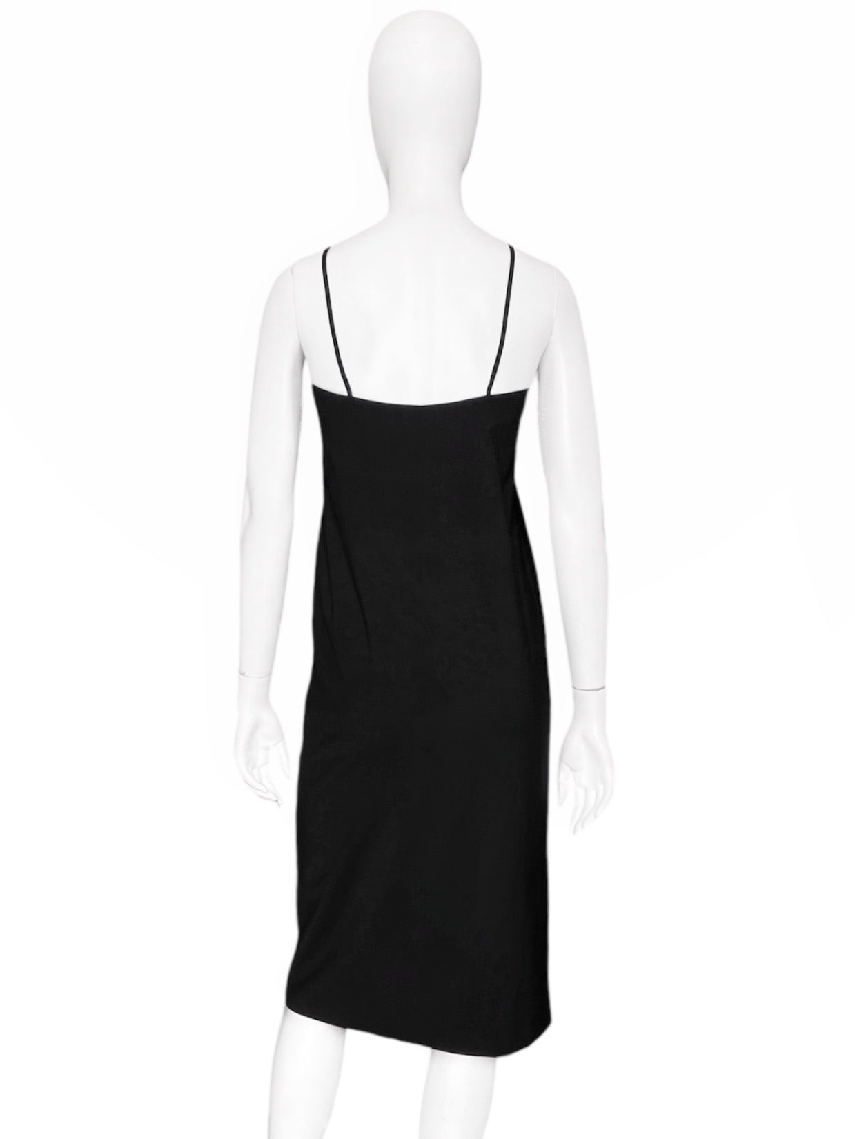 Gucci Spring 1997 Tom Ford Strapless Black Wool Tube Dress 44