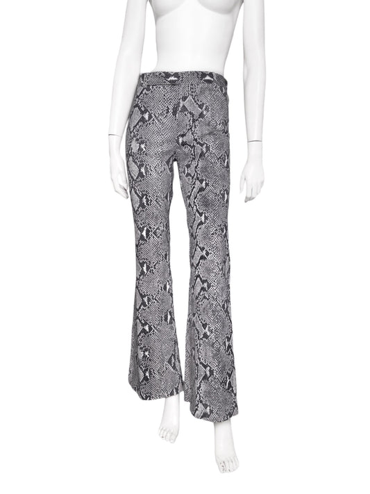 Gucci Spring 2000 Tom Ford Grey Python Print Flared Pants 38