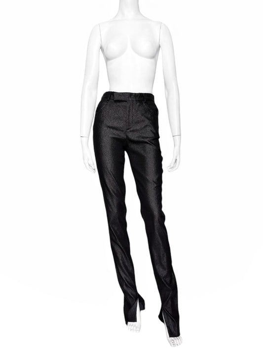 UNALTERED Gucci Spring 1997 Tom Ford Metallic Dark Brown Glitter Lurex Pants 40