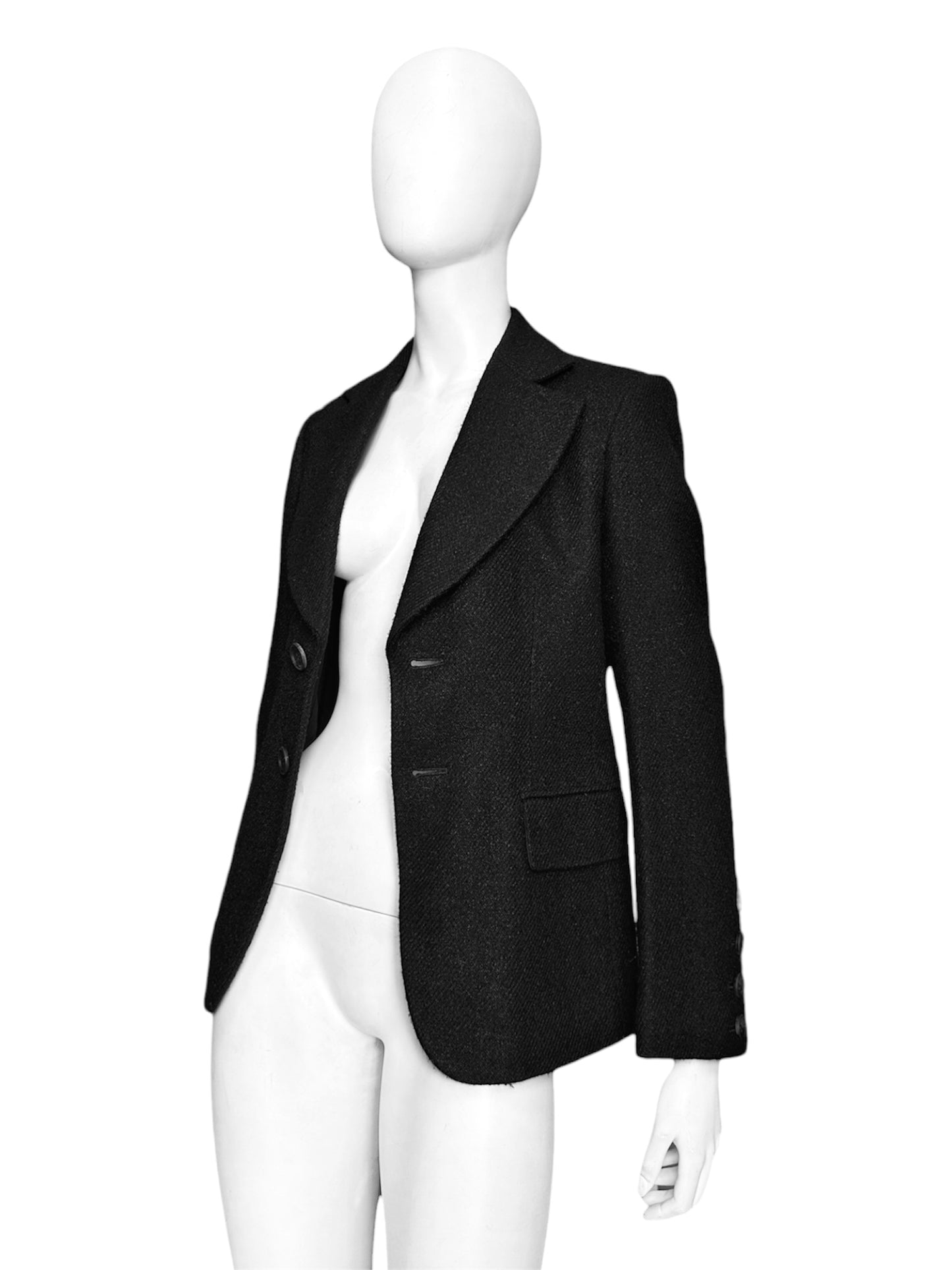 Junya Watanabe Fall 2002 Black Wool Tweed Blazer M