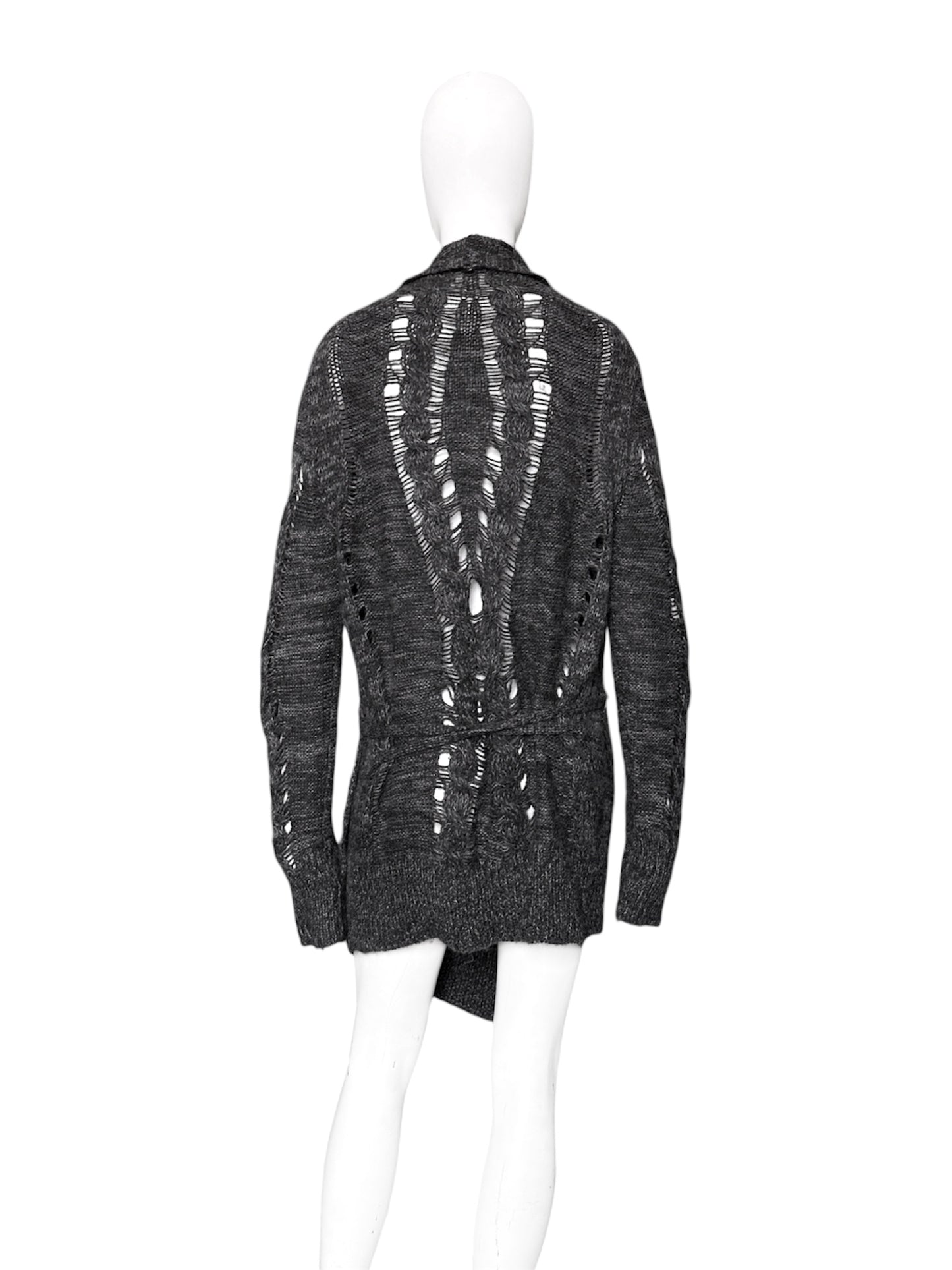 Ann Demeulemeester Fall 2010 Asymmetrical Alpaca Knit Long Cardigan