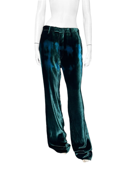 Gucci Fall 1997 Tom Ford Look #42 Men’s Green Ombré Velvet Dress Pants 48