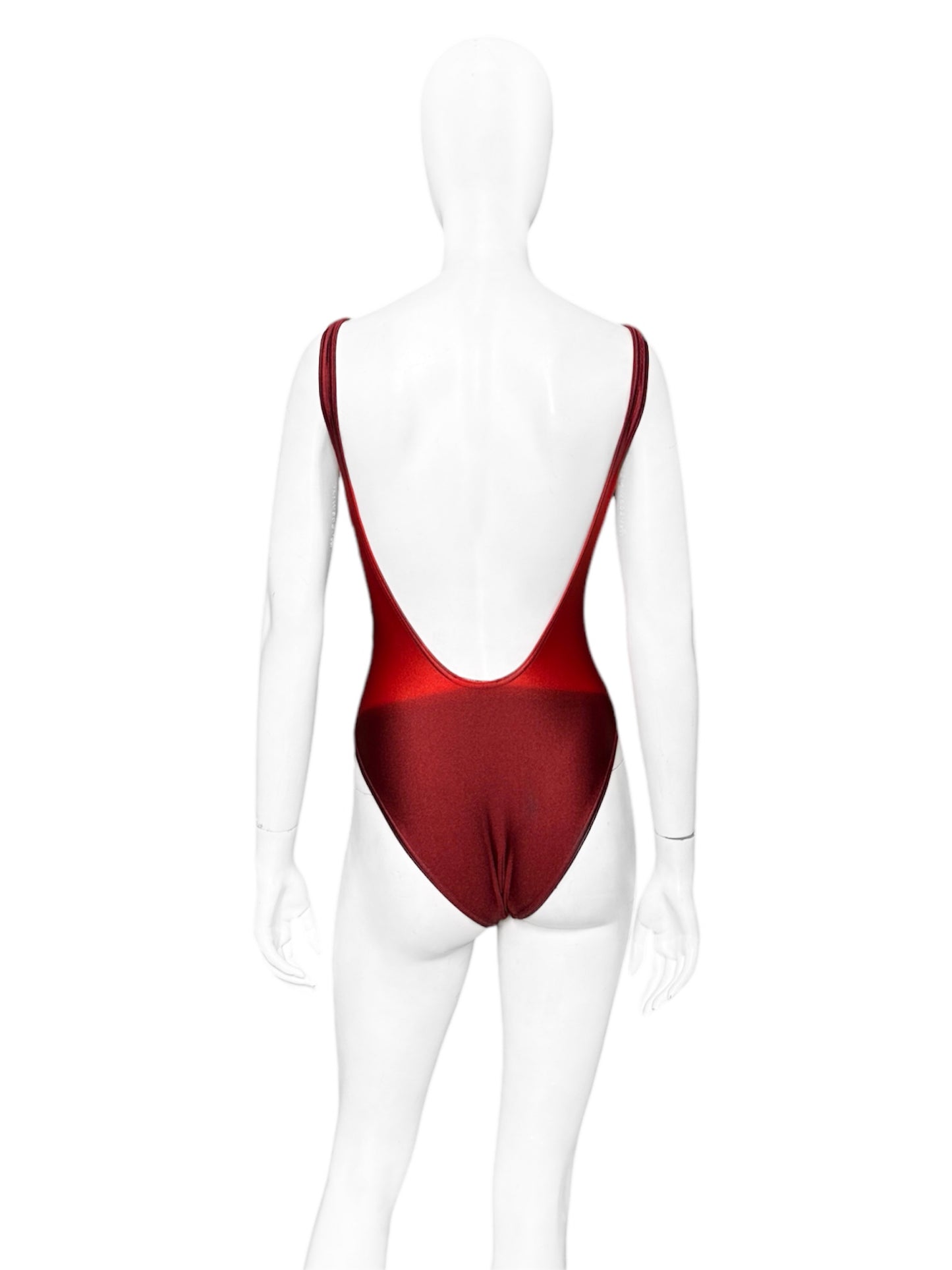 Gucci Spring 1997 Tom Ford Red Ombré One Piece Swimsuit S
