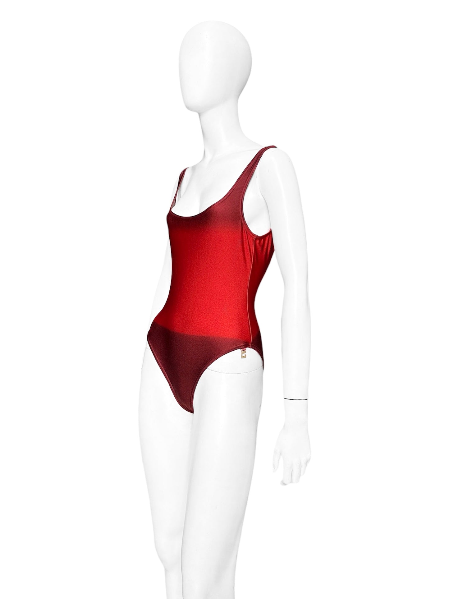 Gucci Spring 1997 Tom Ford Red Ombré One Piece Swimsuit S