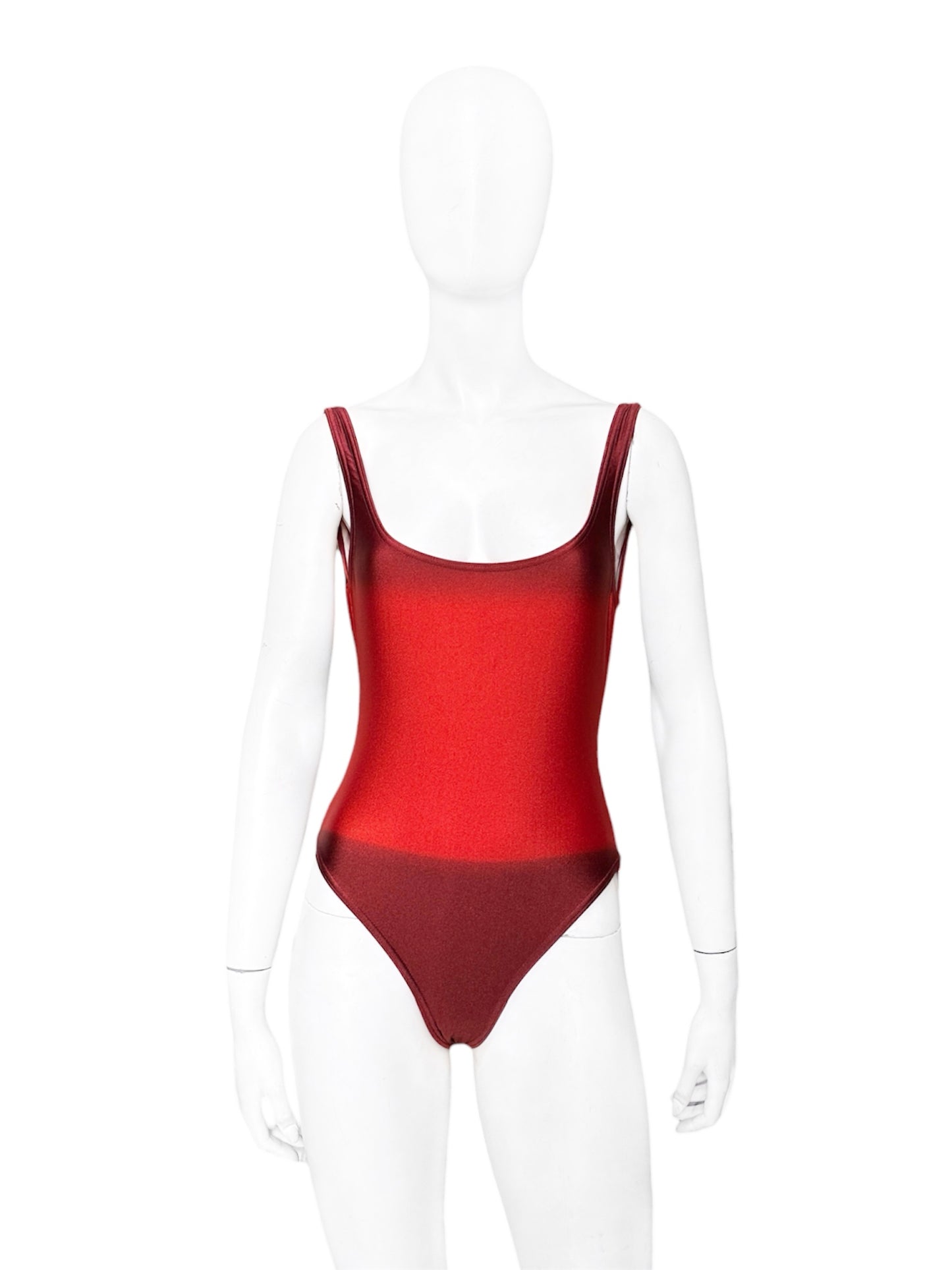 Gucci Spring 1997 Tom Ford Red Ombré One Piece Swimsuit S