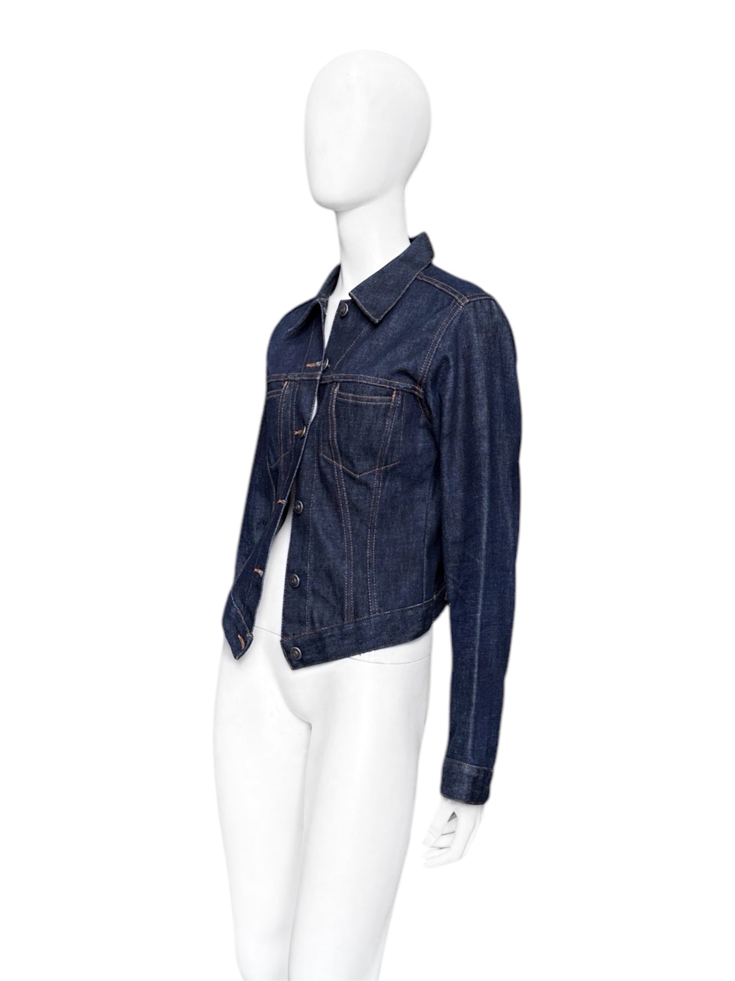 Gucci Spring 1998 Tom Ford Look#32 Esther Cañadas Raw Denim Jacket 40