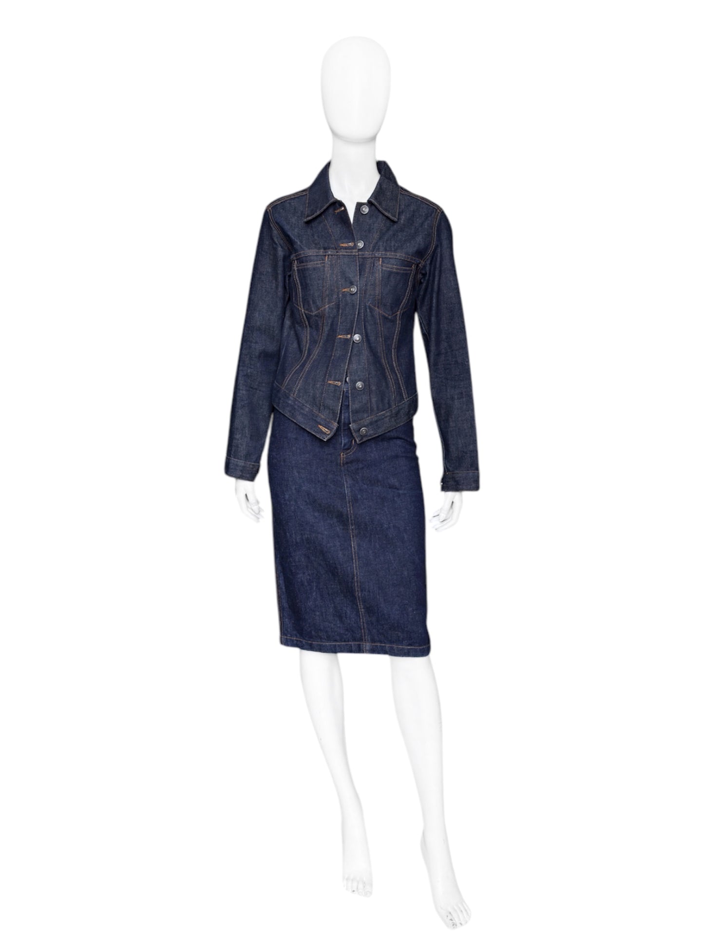 Gucci Spring 1998 Tom Ford Look#32 Esther Cañadas Raw Denim Jacket 40