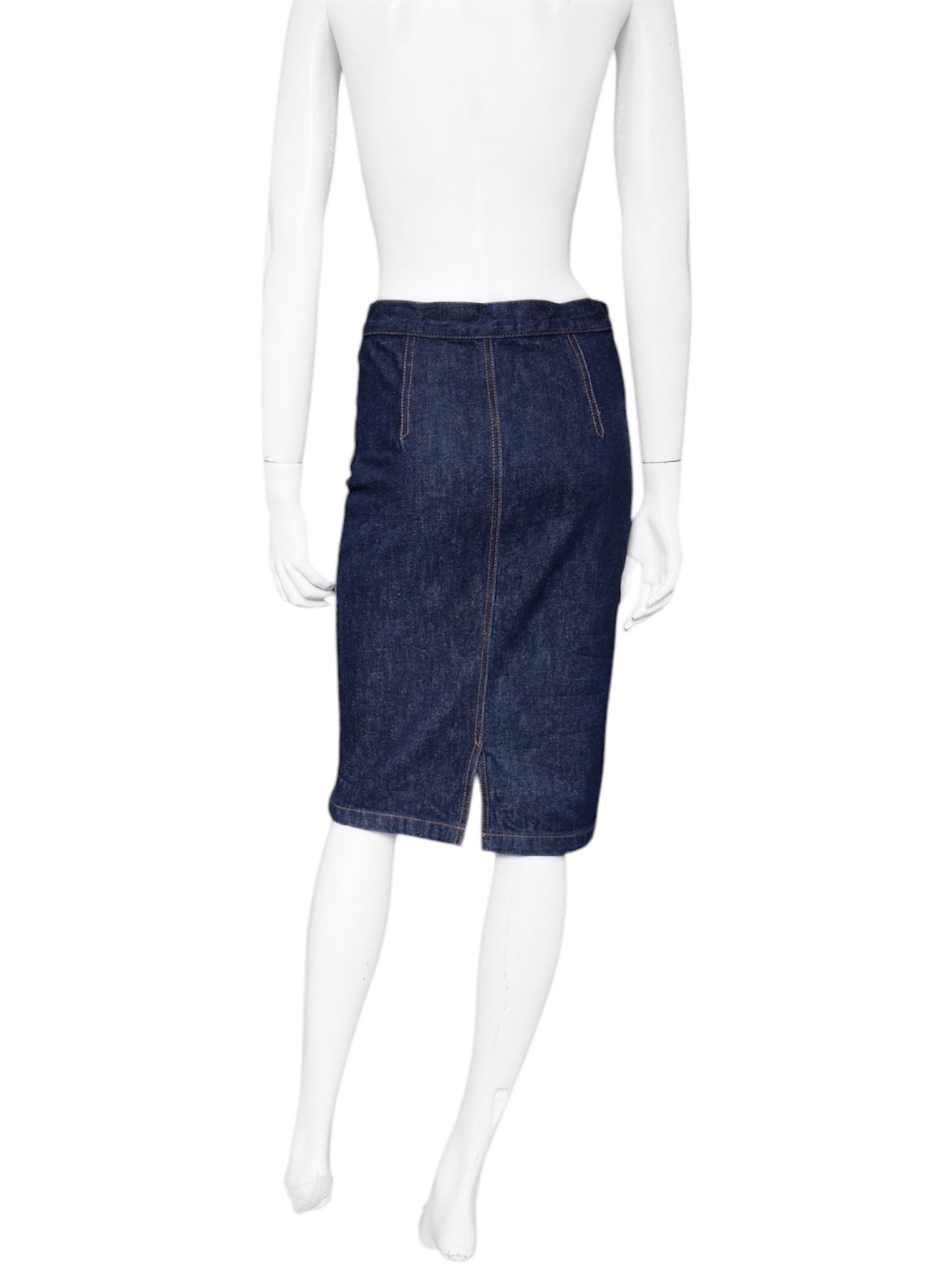 Gucci Spring 1998 Tom Ford Raw Denim Pencil Skirt 40