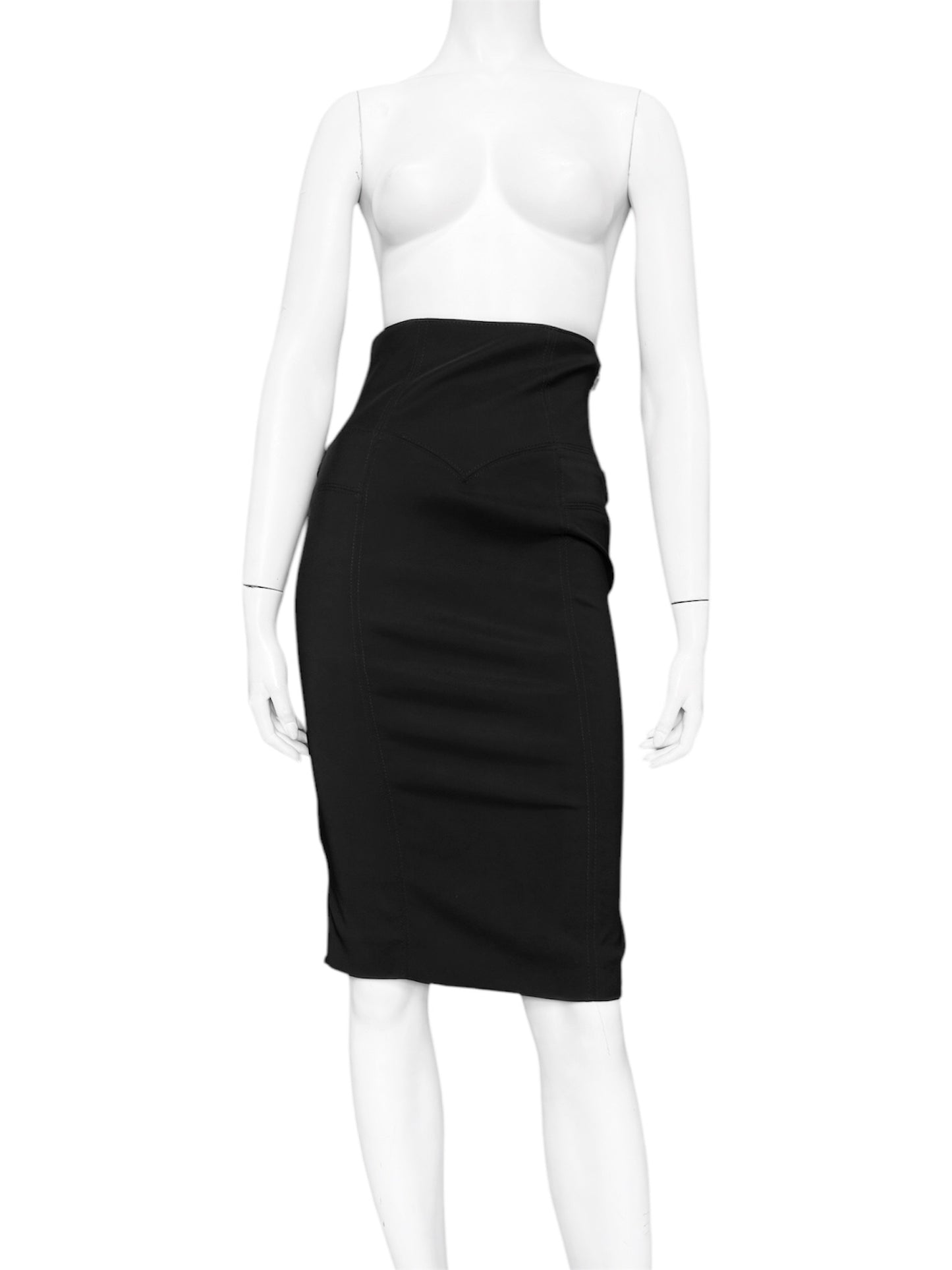 Gucci Fall 2003 Tom Ford Epaulettes Military Jacket Ruched Pencil Skirt Suit Set 38