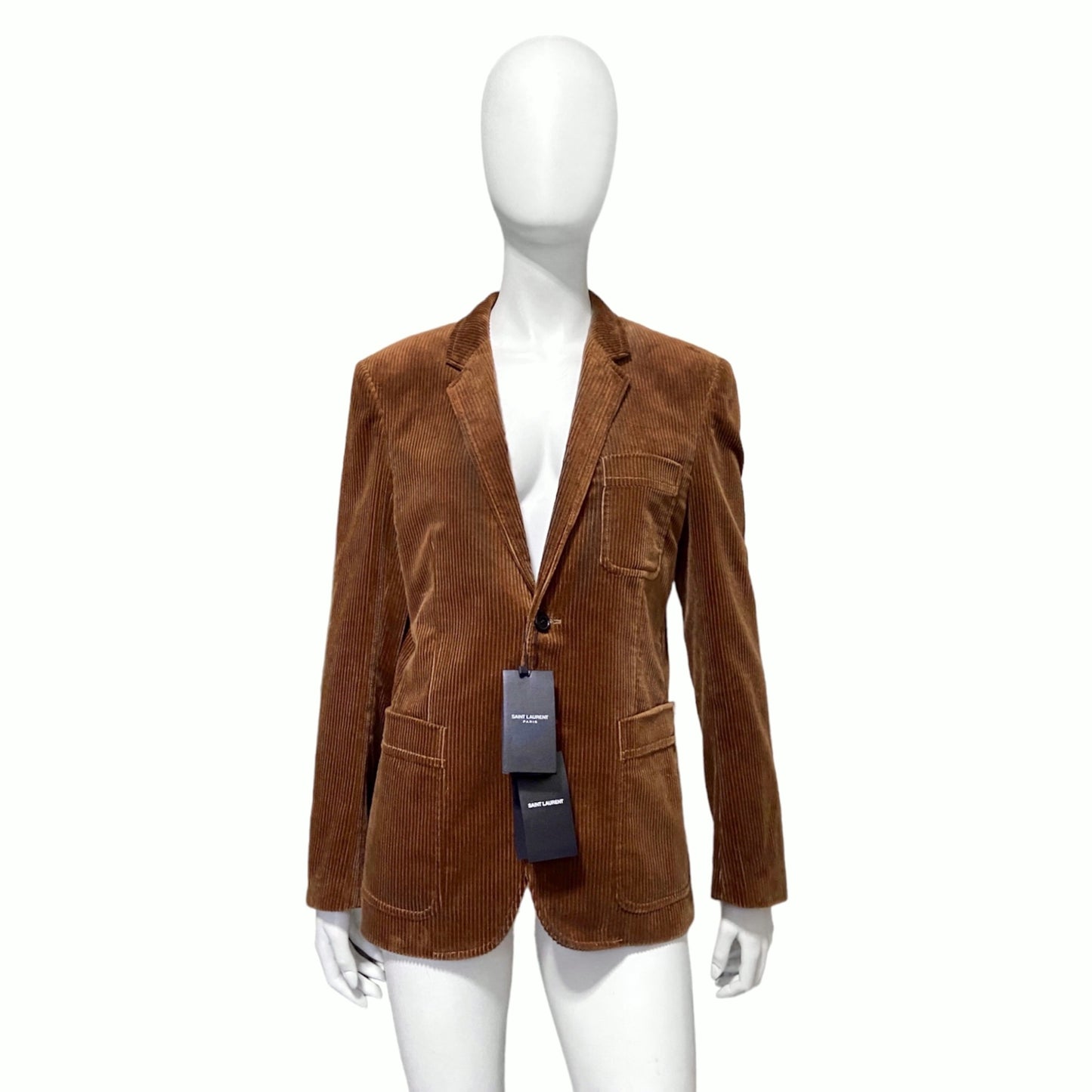 BWNT Saint Laurent Fall 2018 Brown Corduroy Blazer Jacket