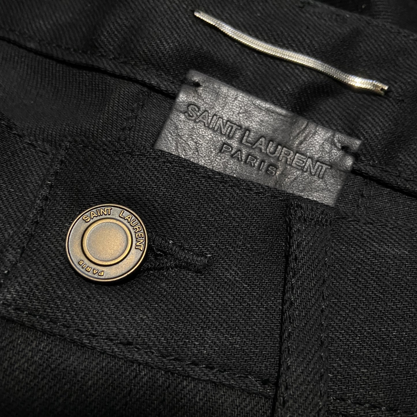 BWNT Saint Laurent D01 Hedi Black Waxed Jeans 29