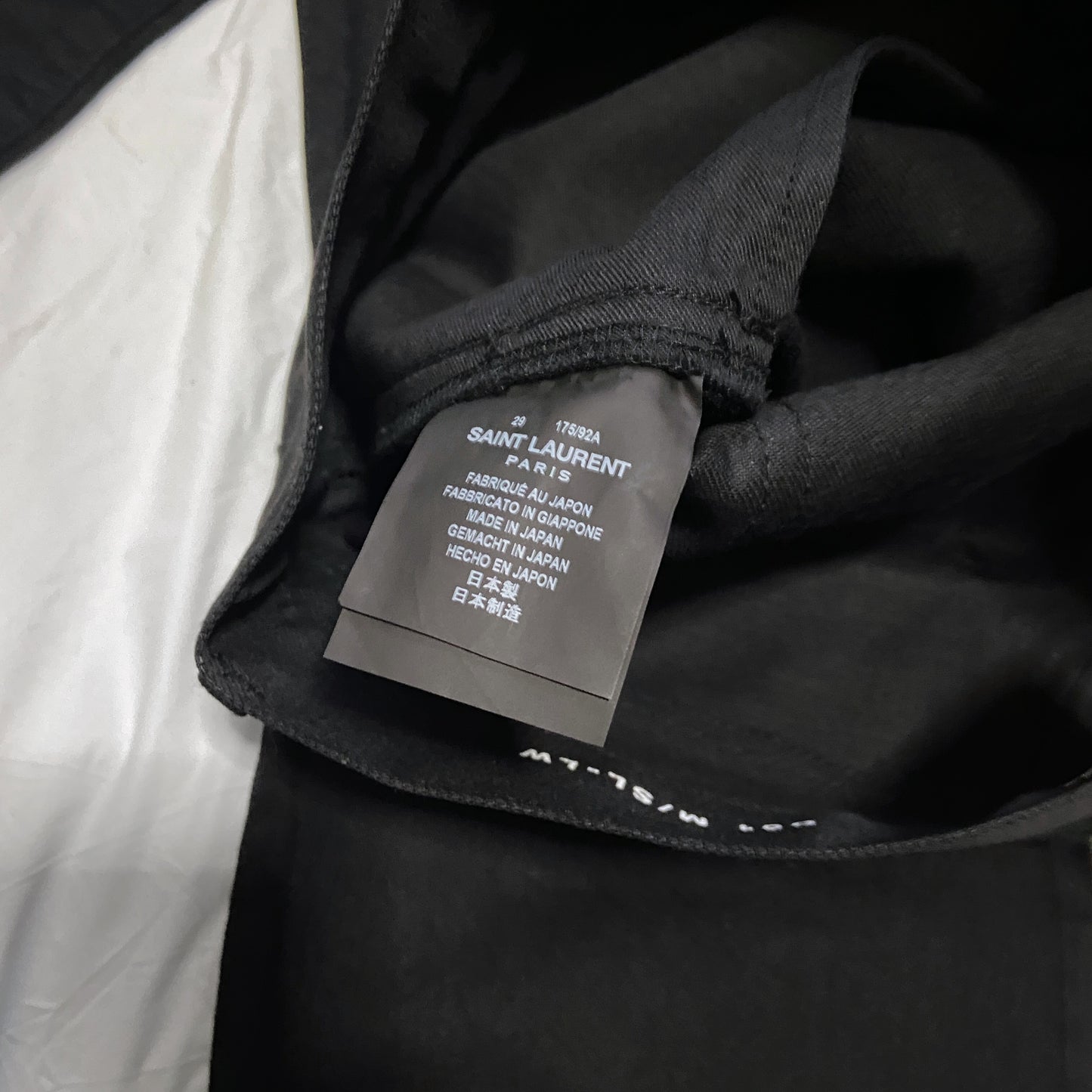 BWNT Saint Laurent D01 Hedi Black Waxed Jeans 29