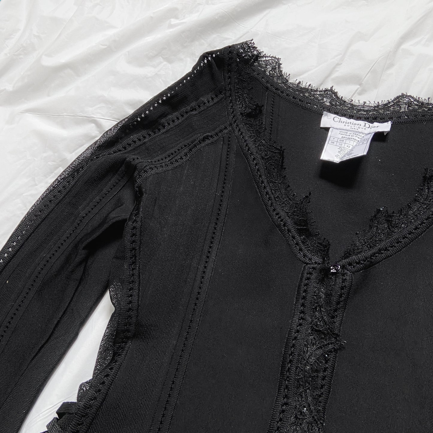 Dior Galliano Spring 2005 Black Bondage Lace Trim Corset Top