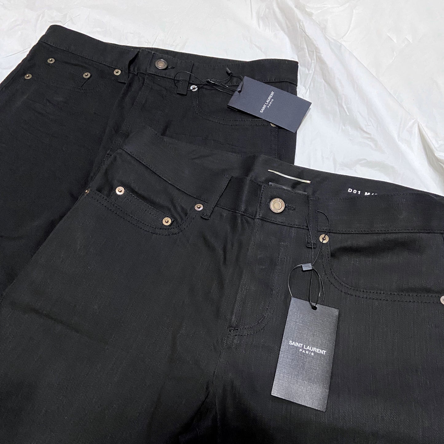 BWNT Saint Laurent D01 Hedi Black Waxed Jeans 29