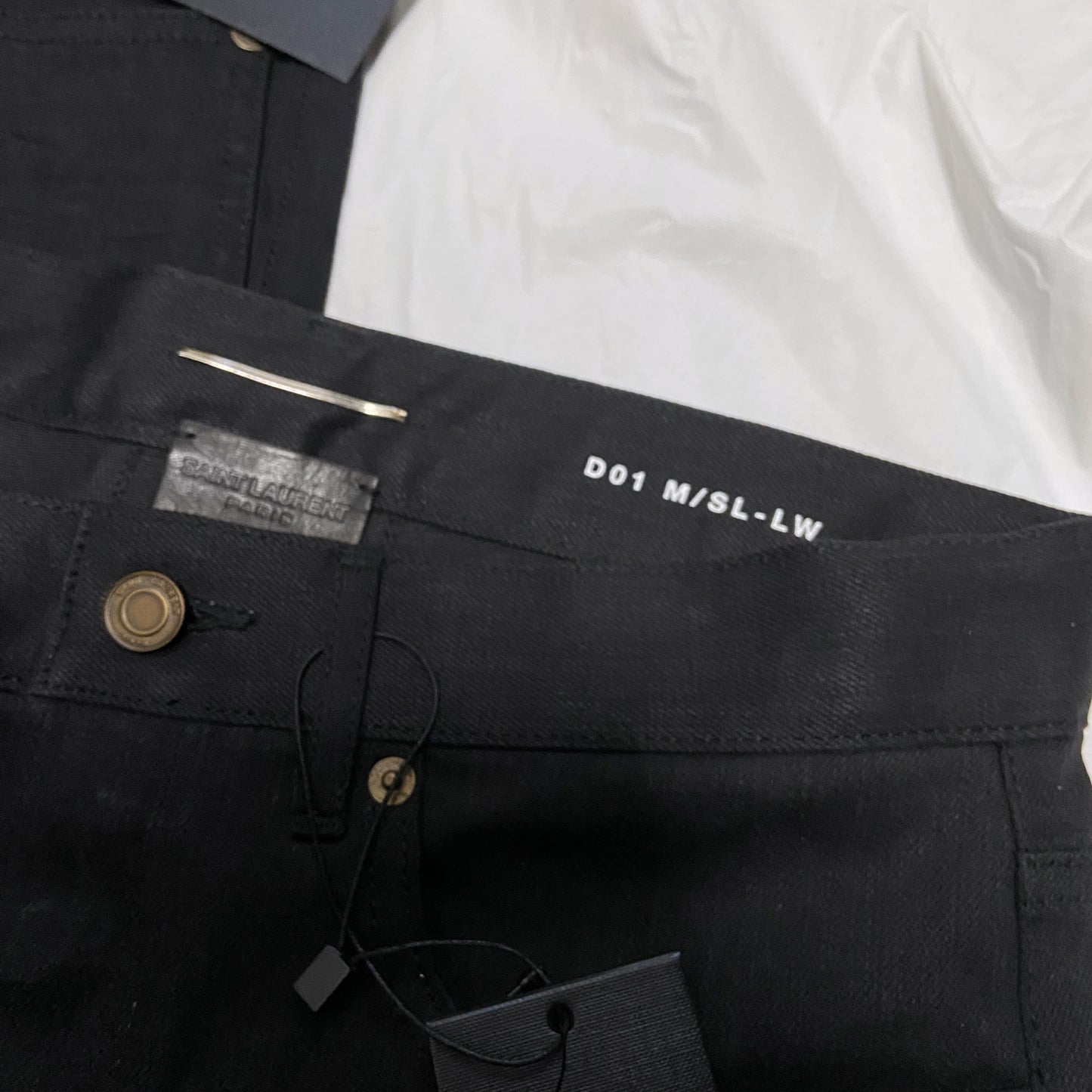 BWNT Saint Laurent D01 Hedi Black Waxed Jeans 29