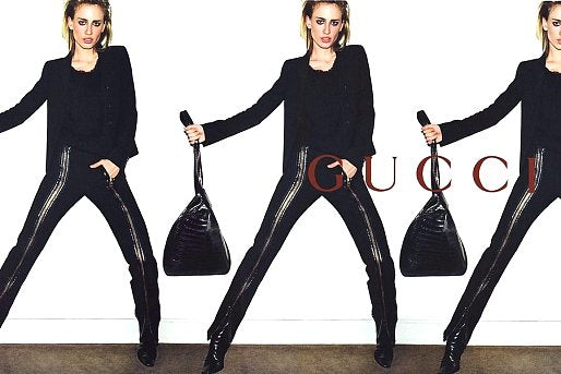 Gucci Fall 2001 Tom Ford 3-Buttoned Black Laine Wool Blazer Jacket Skirt Set 42&38