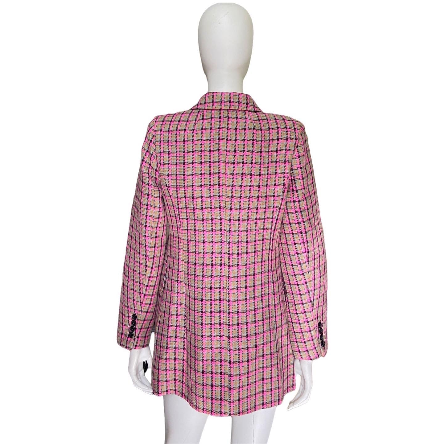 Balenciaga pink tweed hourglass blazer jacket 36