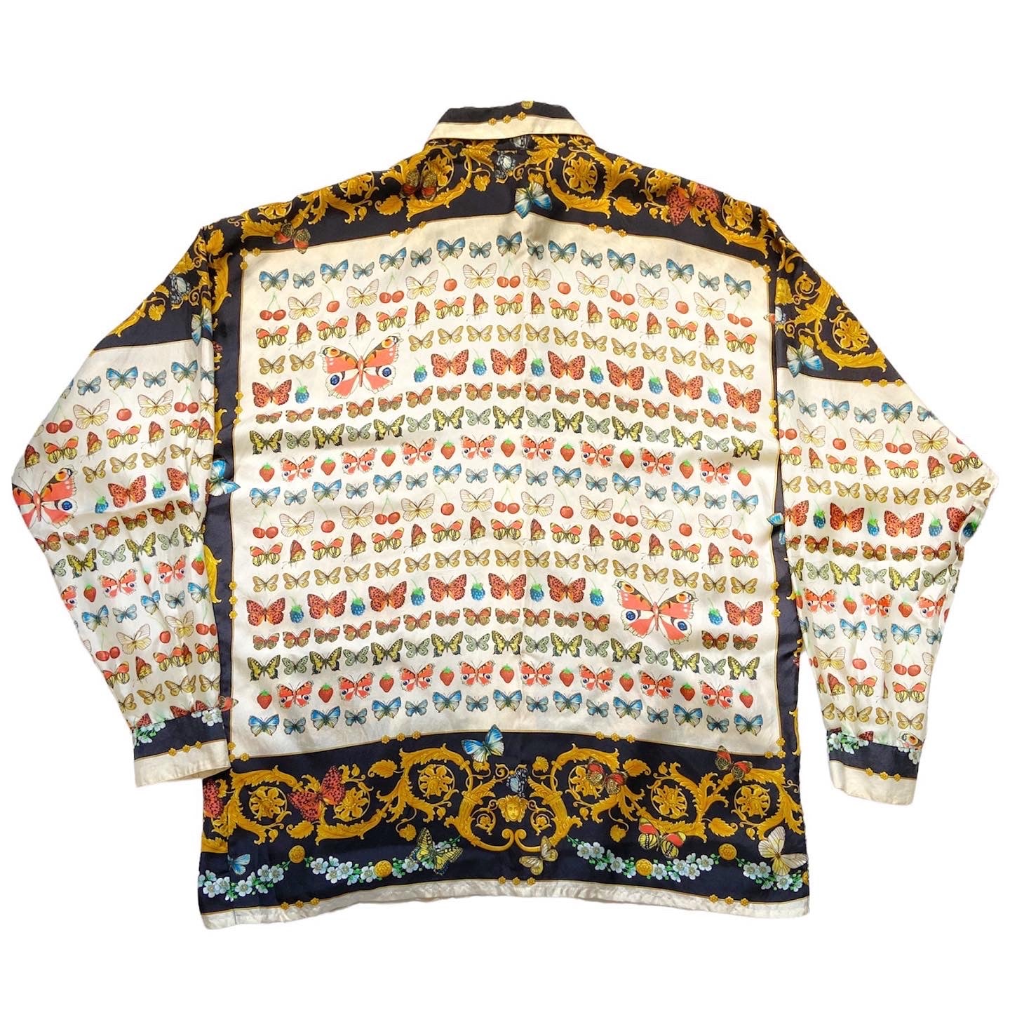 Gianni versace ss1995 butterfly print silk shirt
