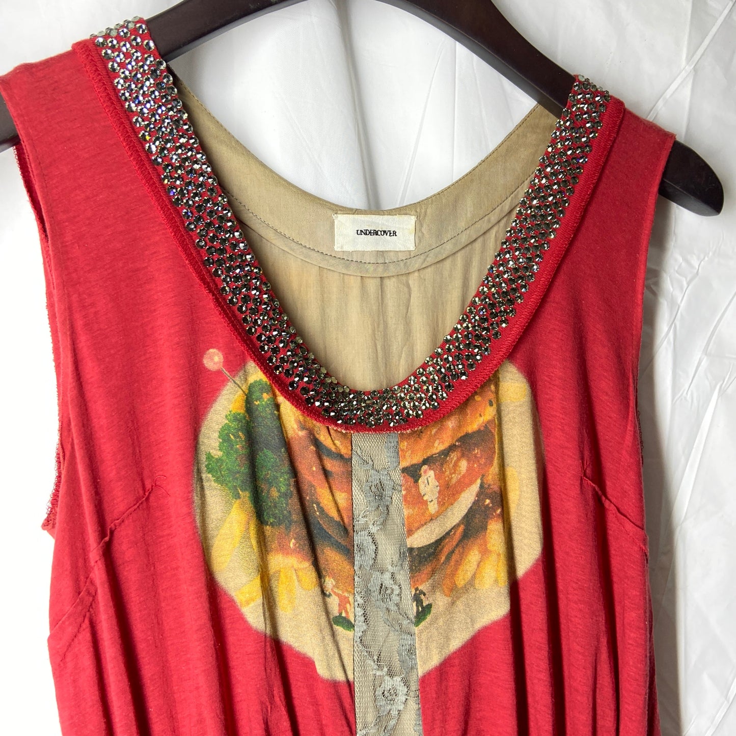 Undercover ss13 hamburger embossed silk mesh leather dress 1