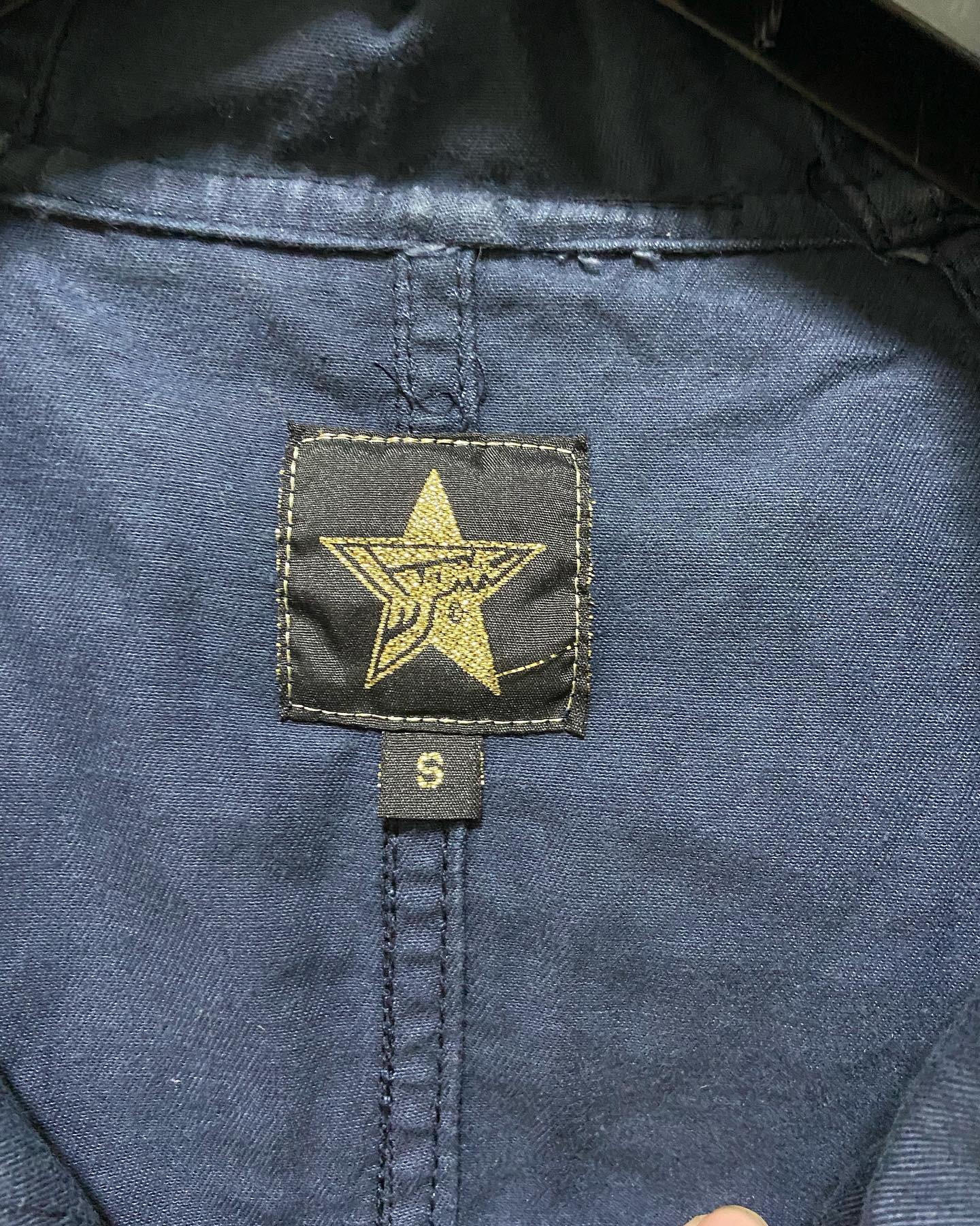 20471120 hyoma blue denim military poncho S