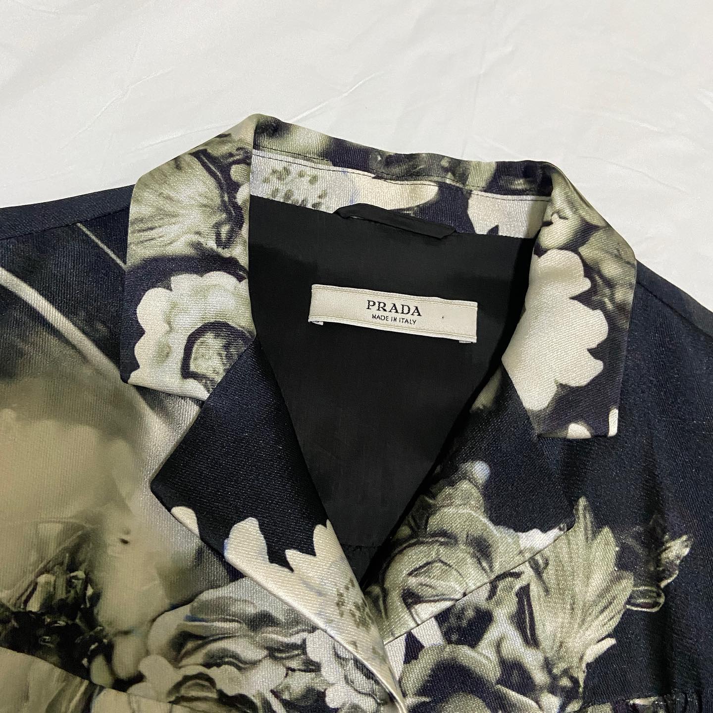 Prada silk floral print coat