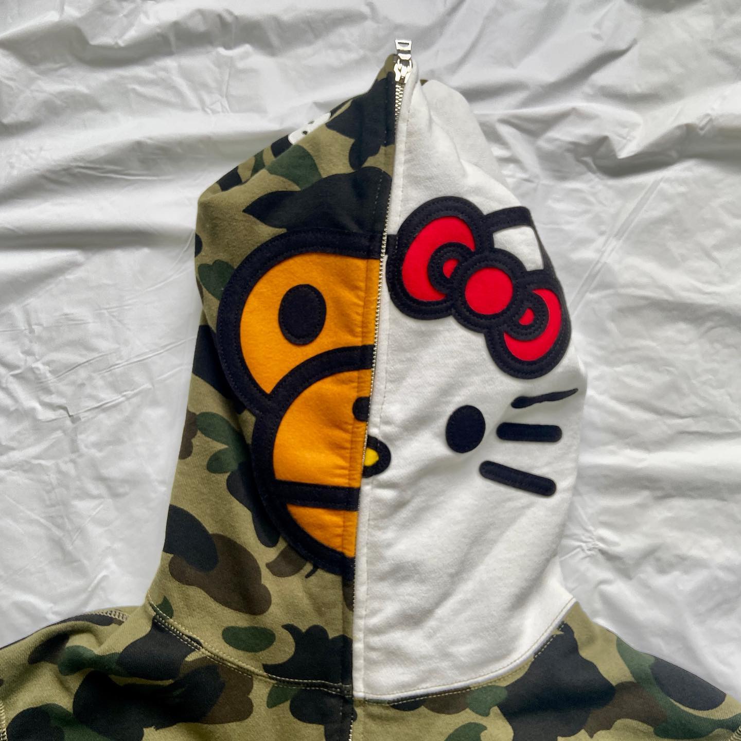 BAPE x Hello Kitty Split Face 1st Camo Full Zip Hoodie XL