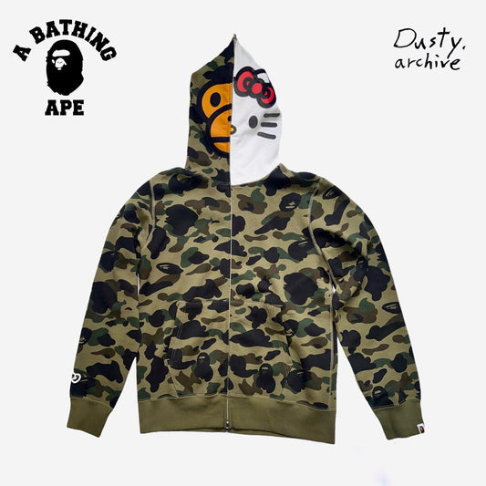 BAPE x Hello Kitty Split Face 1st Camo Full Zip Hoodie XL