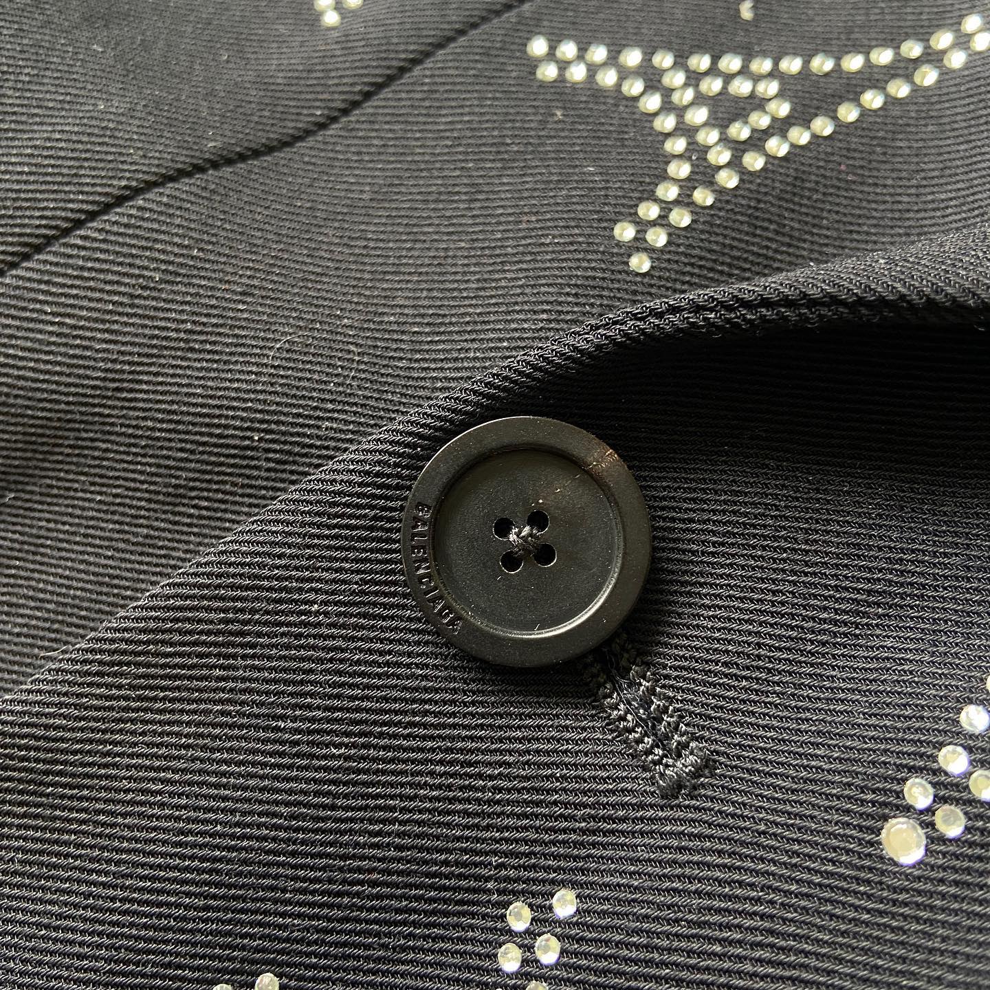Balenciaga Eiffel tower swaroski crystal embroidered 80s double-breasted blazer 46