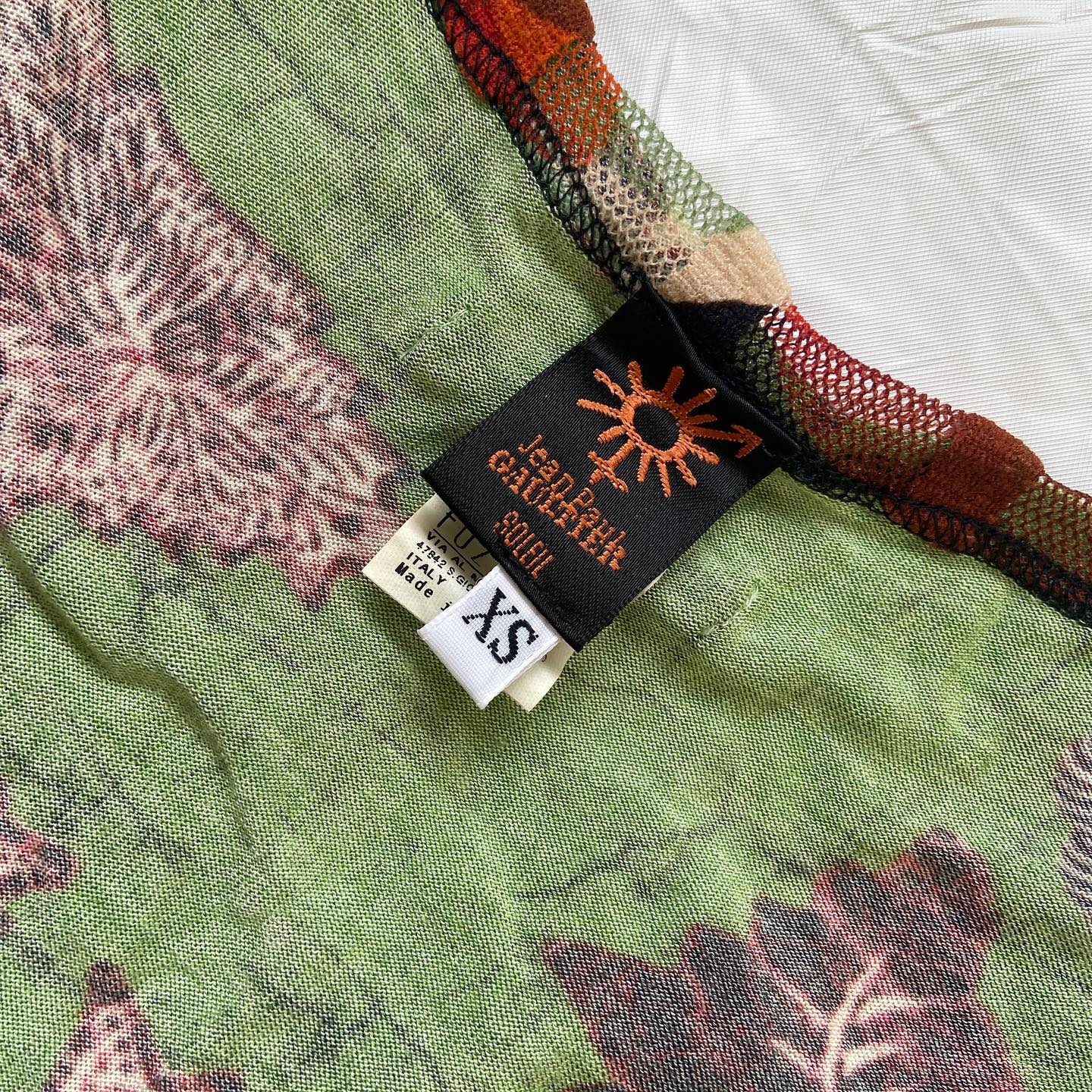 Jean paul gaultier soleil trompe O’leil mesh floral / jellyfish midi dress XS