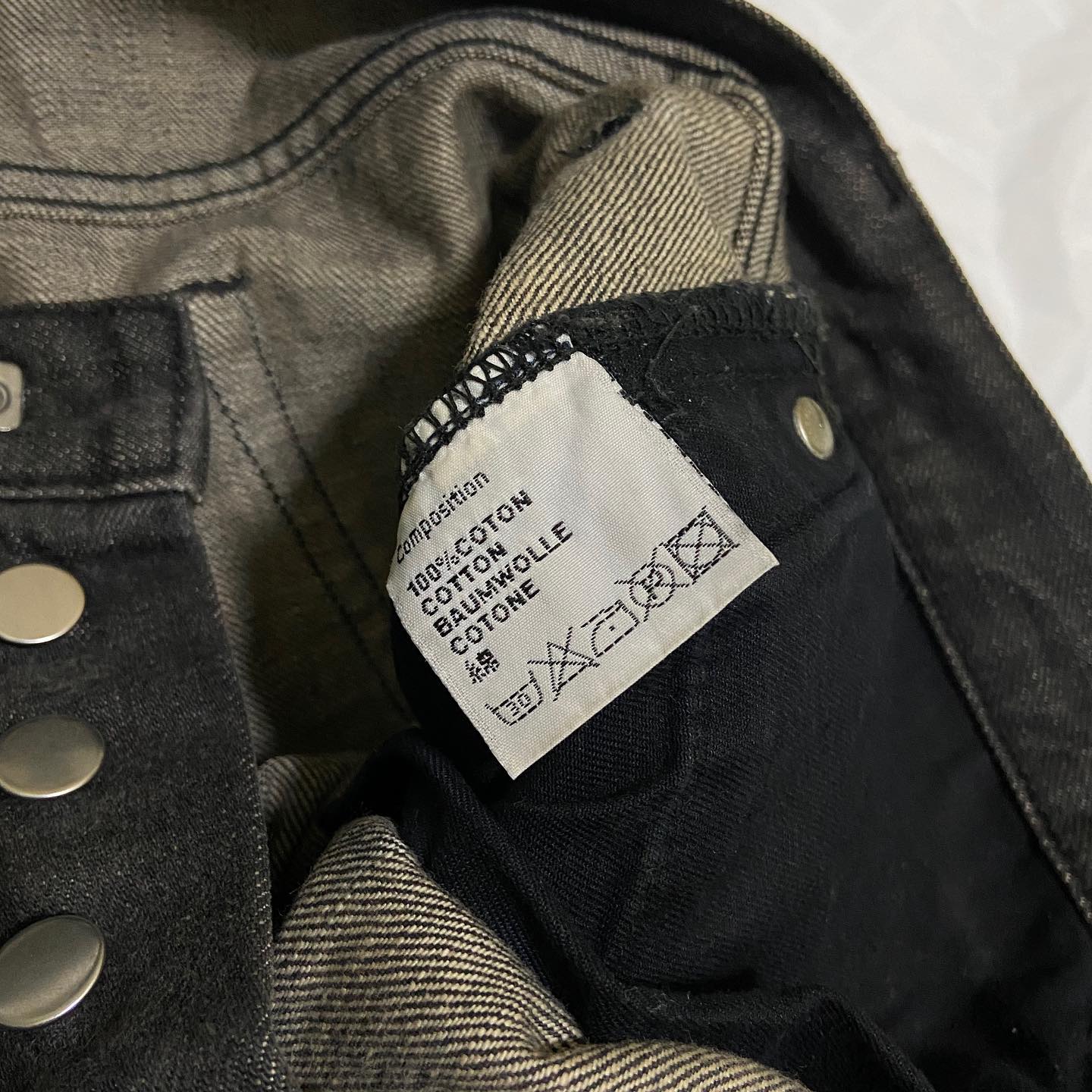 Dior homme “Luster” burnt waxed clawmark denim jeans 28