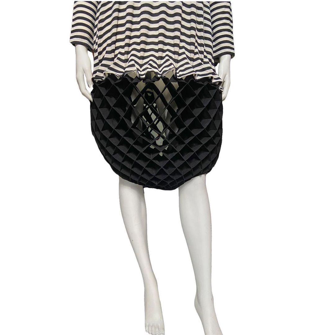 BWNT Junya Watanabe Fall 2015 Striped Geometric Wool Bungee Dress S