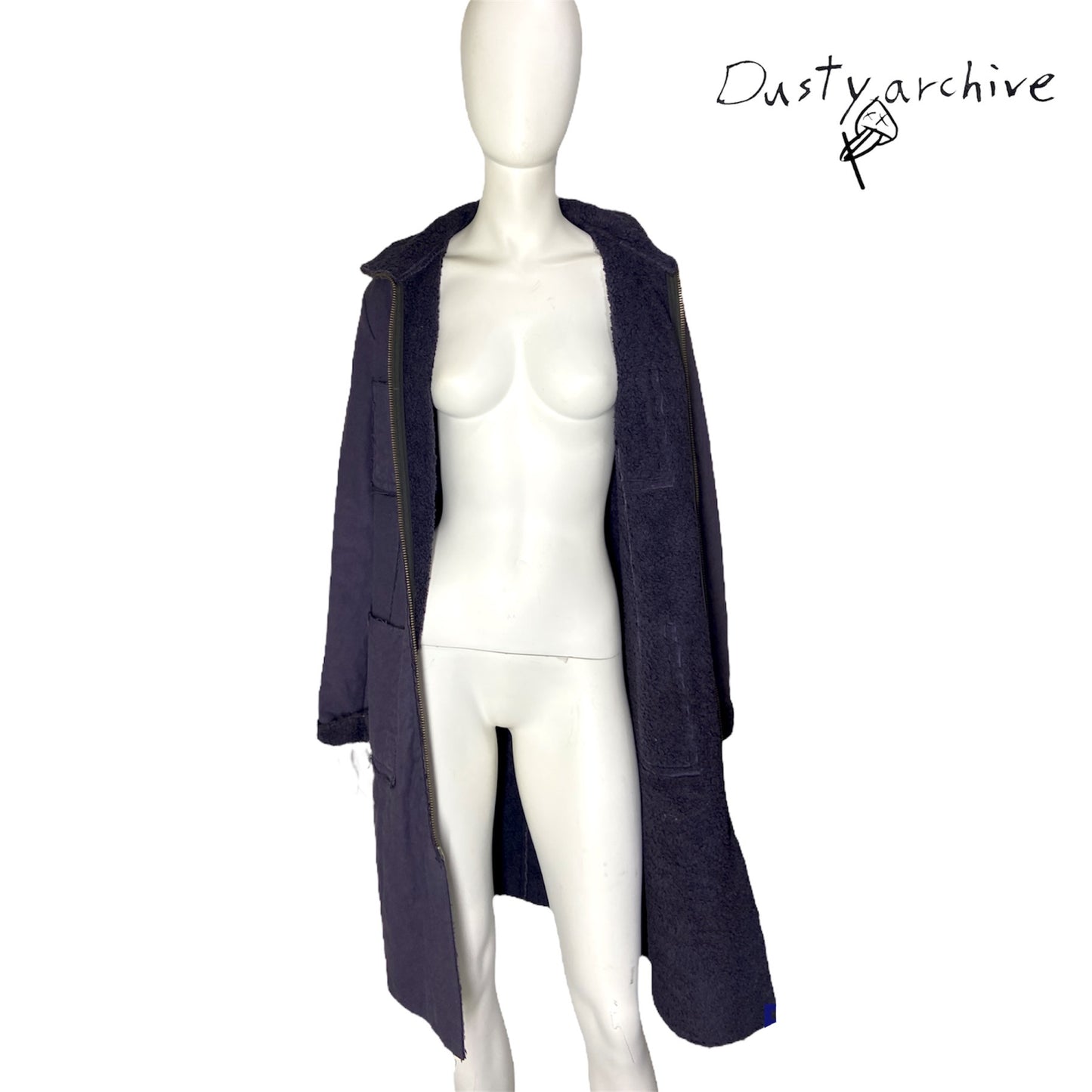 Maison martin margiela 2002 line 6 purple long coat 36