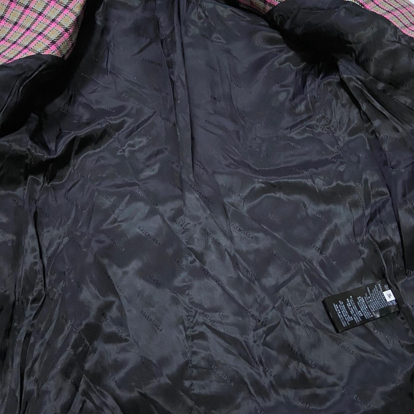 Balenciaga pink tweed hourglass blazer jacket 36