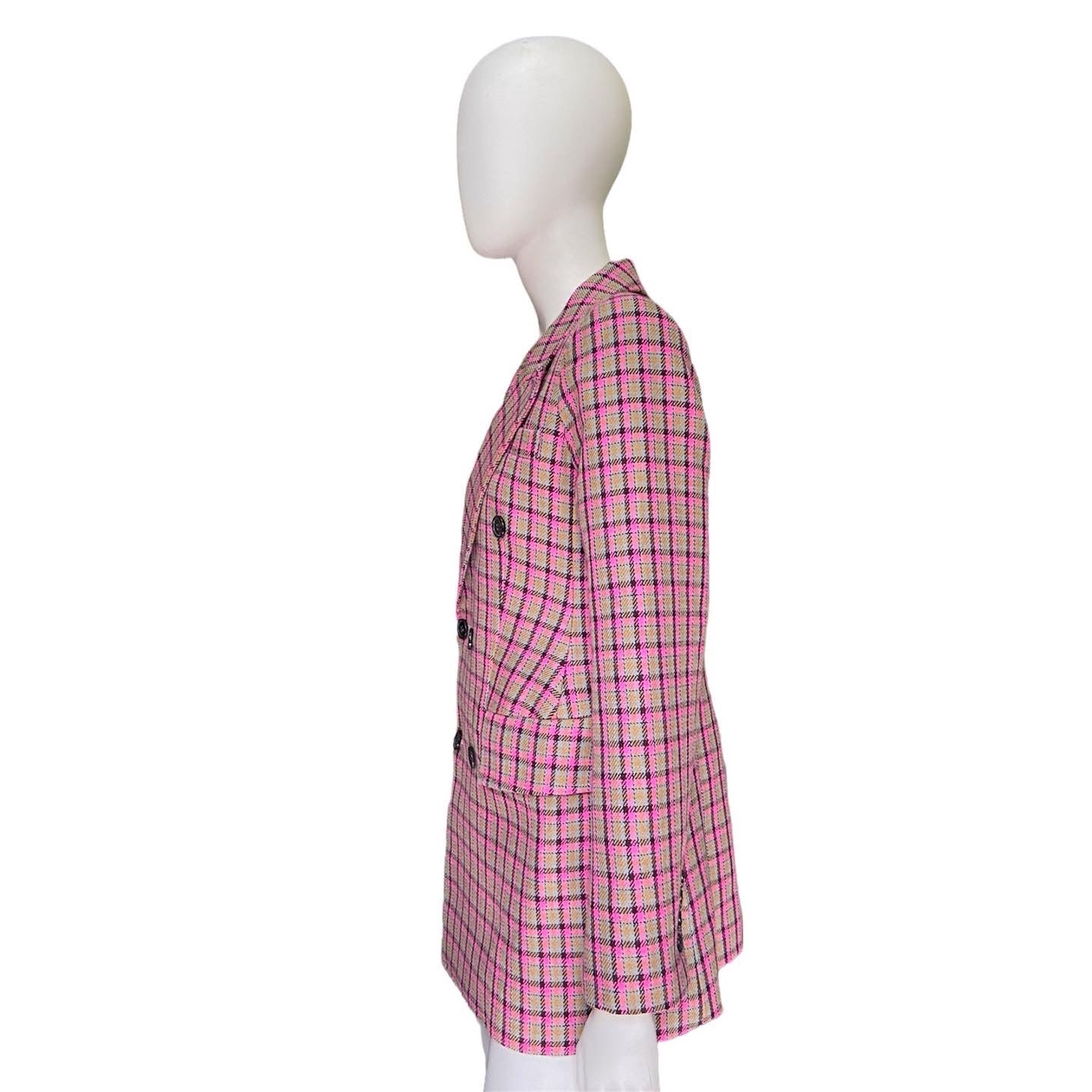 Balenciaga pink tweed hourglass blazer jacket 36