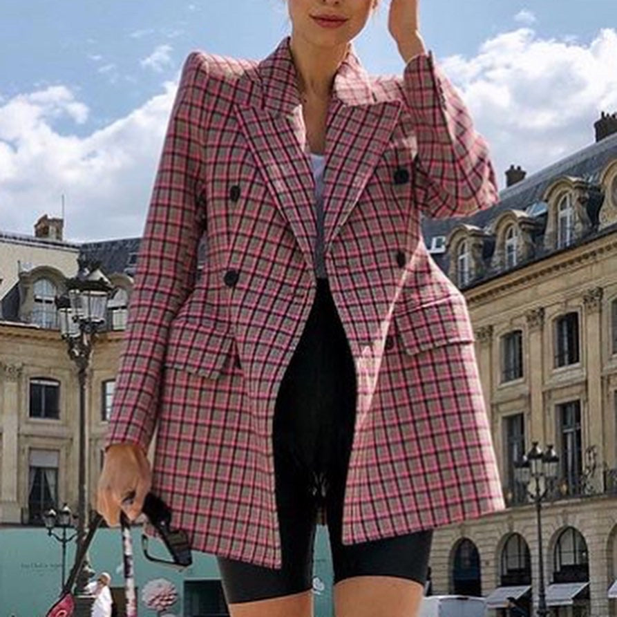Balenciaga pink tweed hourglass blazer jacket 36