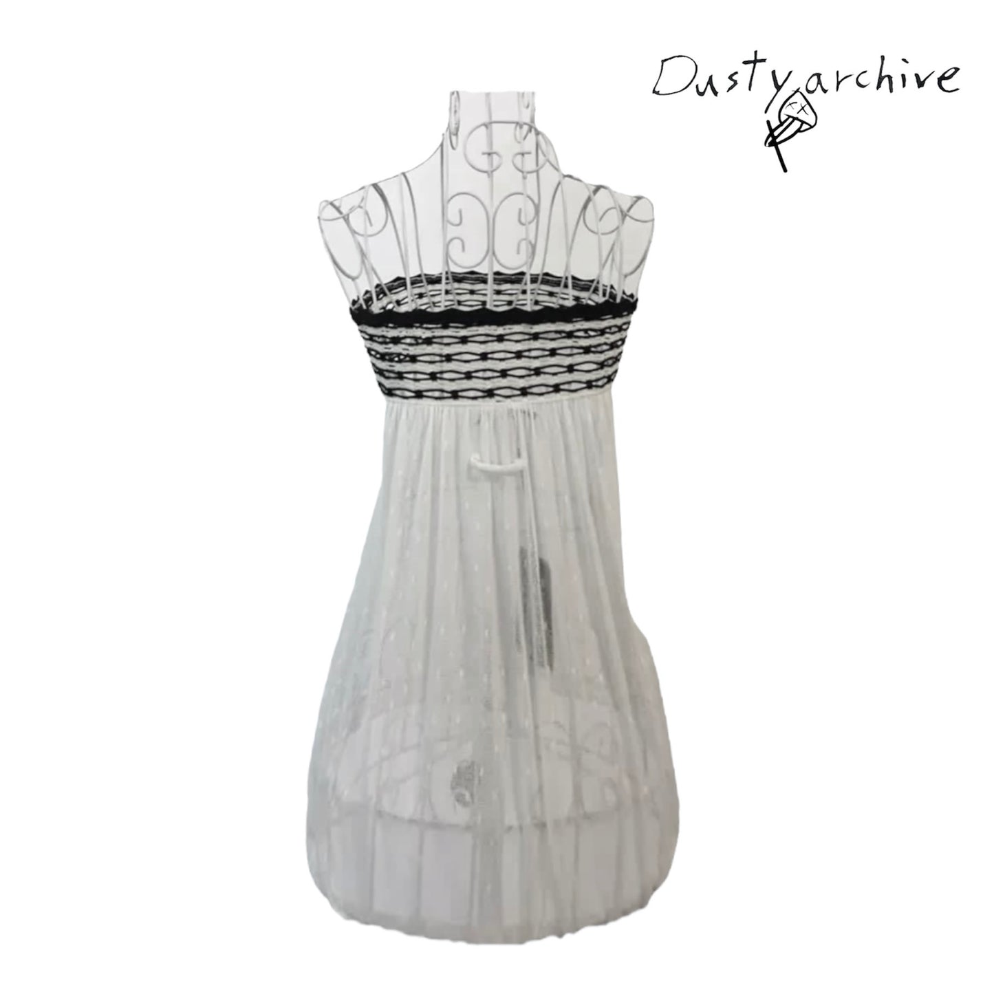 Jean Paul Gaultier white see-through mesh knit top/skirt XS