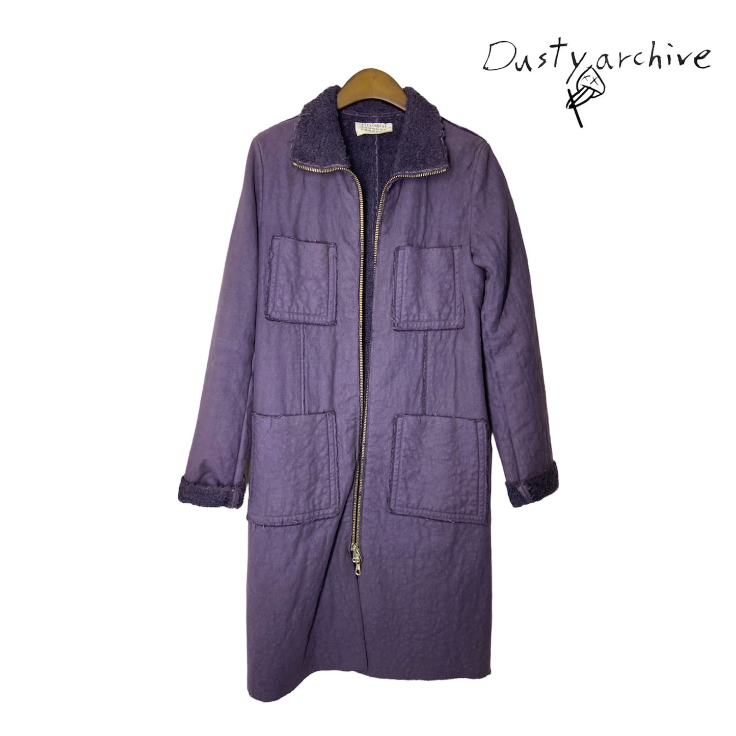 Maison martin margiela 2002 line 6 purple long coat 36