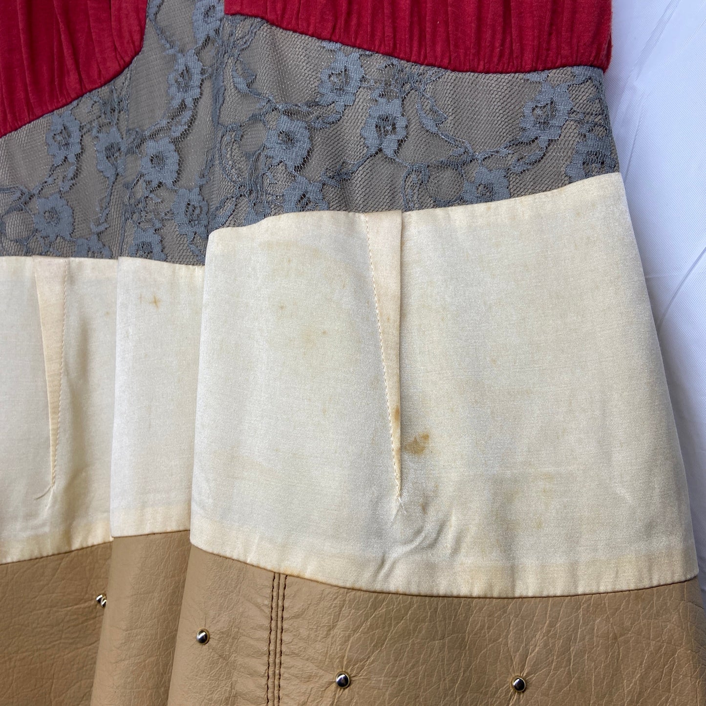 Undercover ss13 hamburger embossed silk mesh leather dress 1