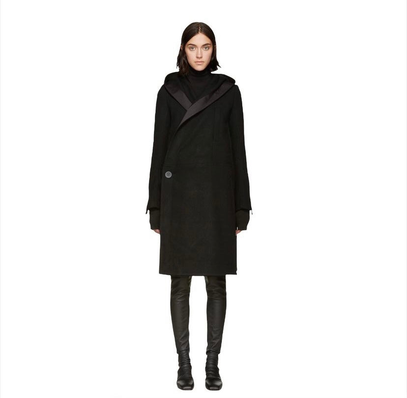 Rick owens fall 2016 sphinx double breasted hooded coat 38