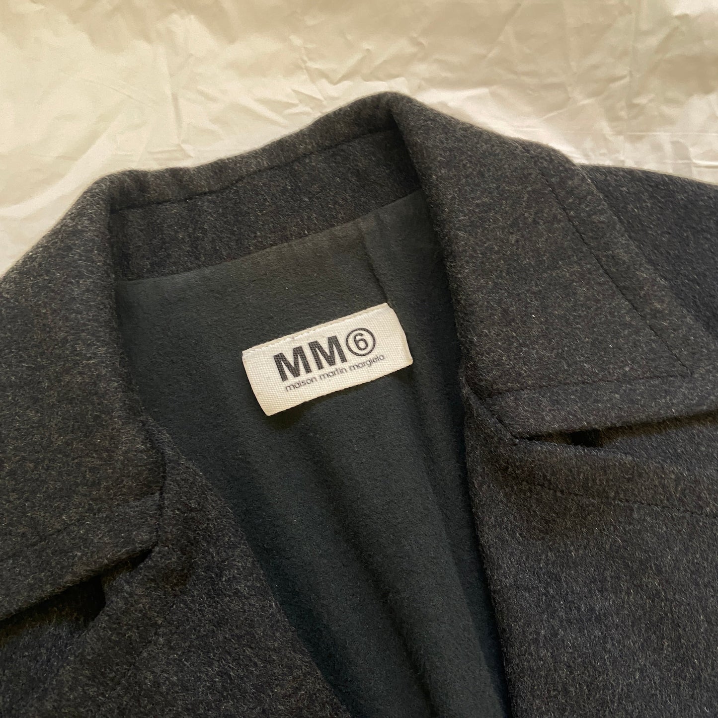 Martin Margiela 2008 mm6 wool / nylon hybrid long coat 38