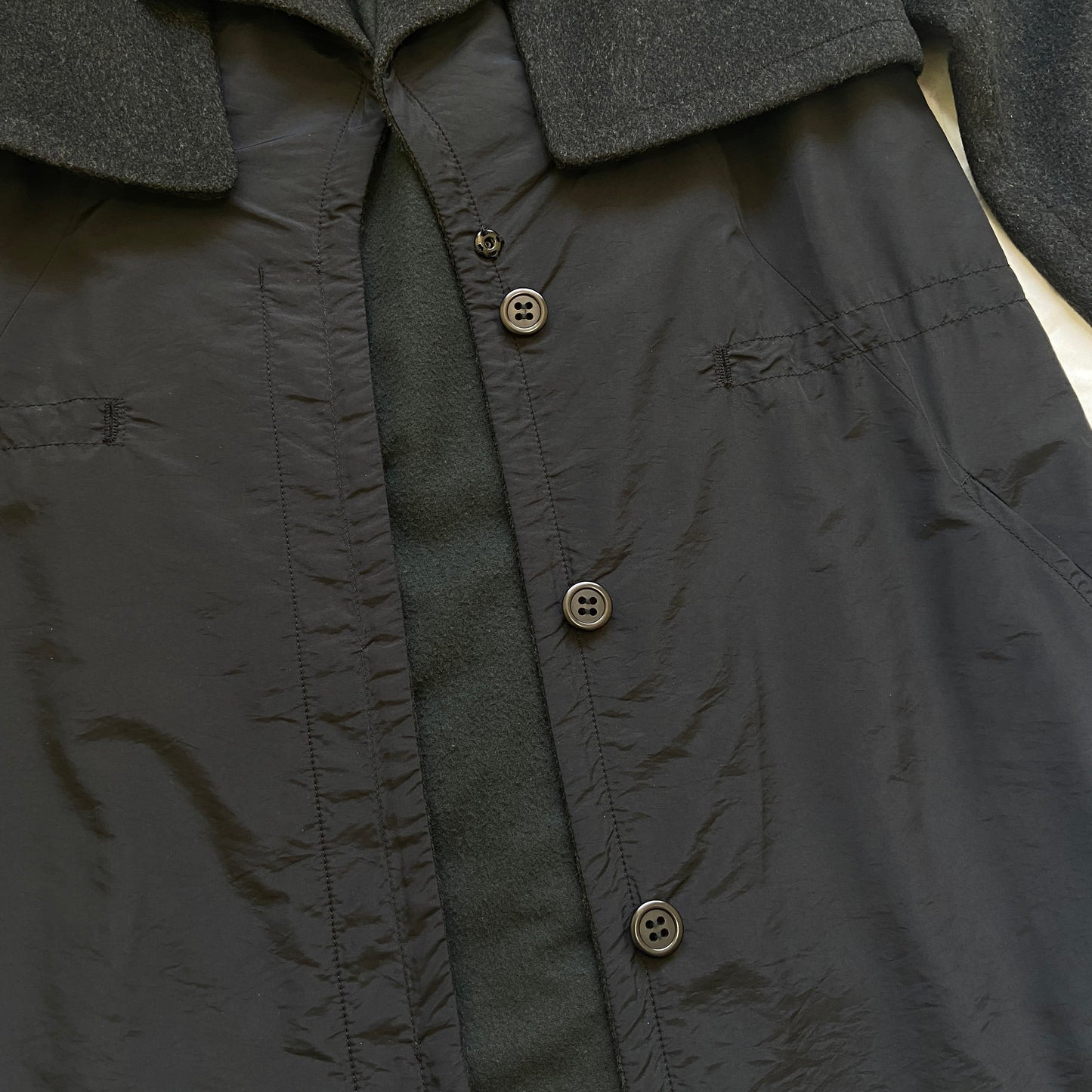 Martin Margiela 2008 mm6 wool / nylon hybrid long coat 38