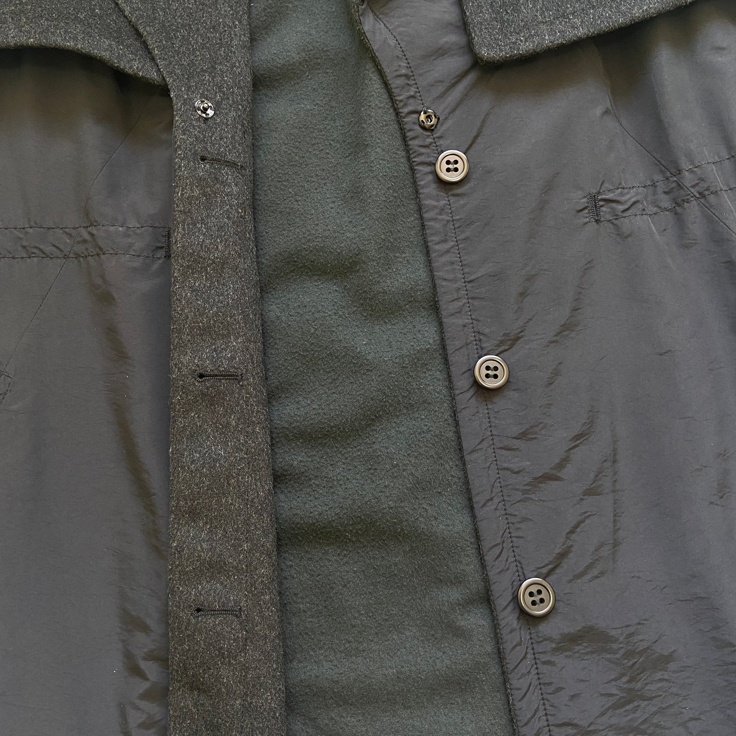 Martin Margiela 2008 mm6 wool / nylon hybrid long coat 38