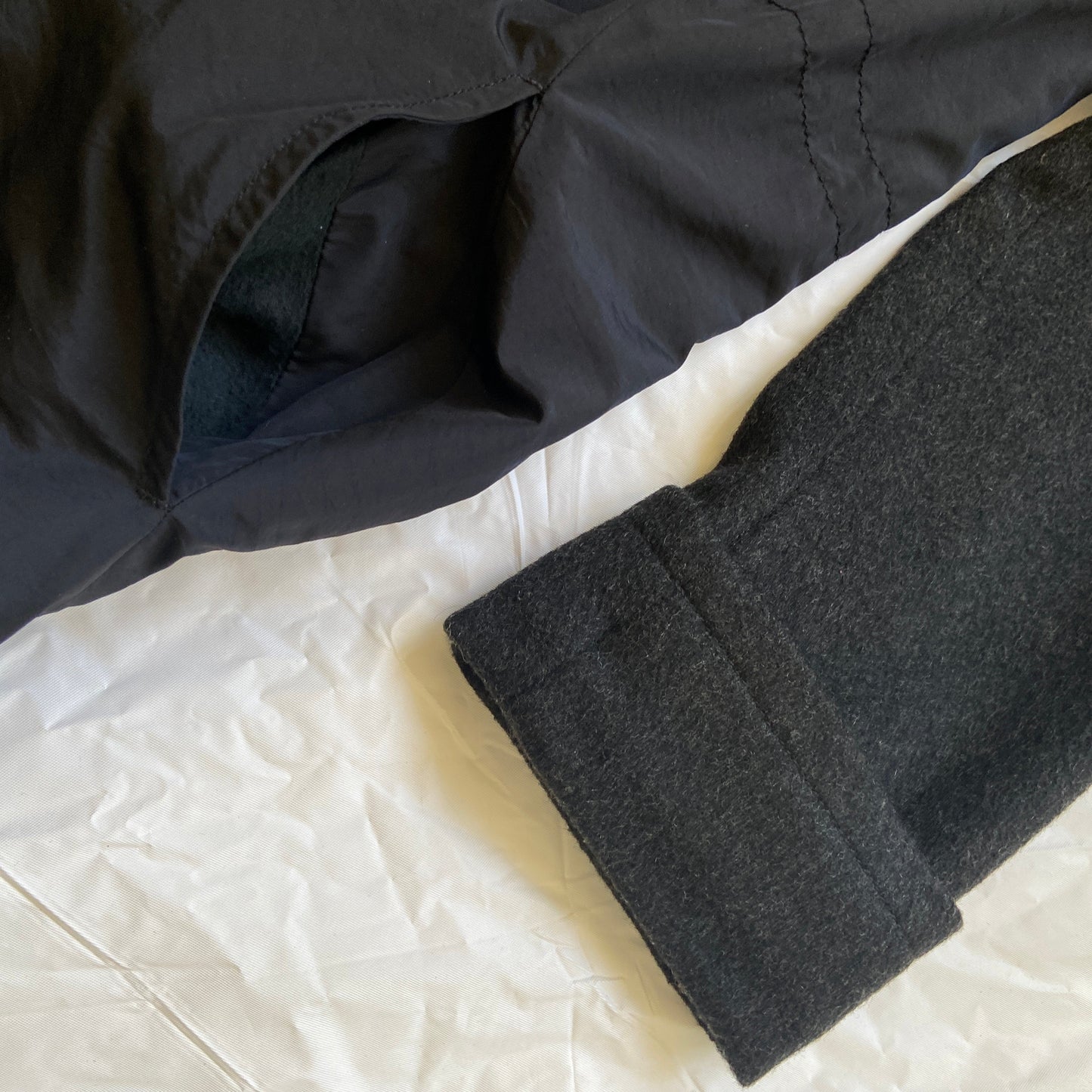 Martin Margiela 2008 mm6 wool / nylon hybrid long coat 38