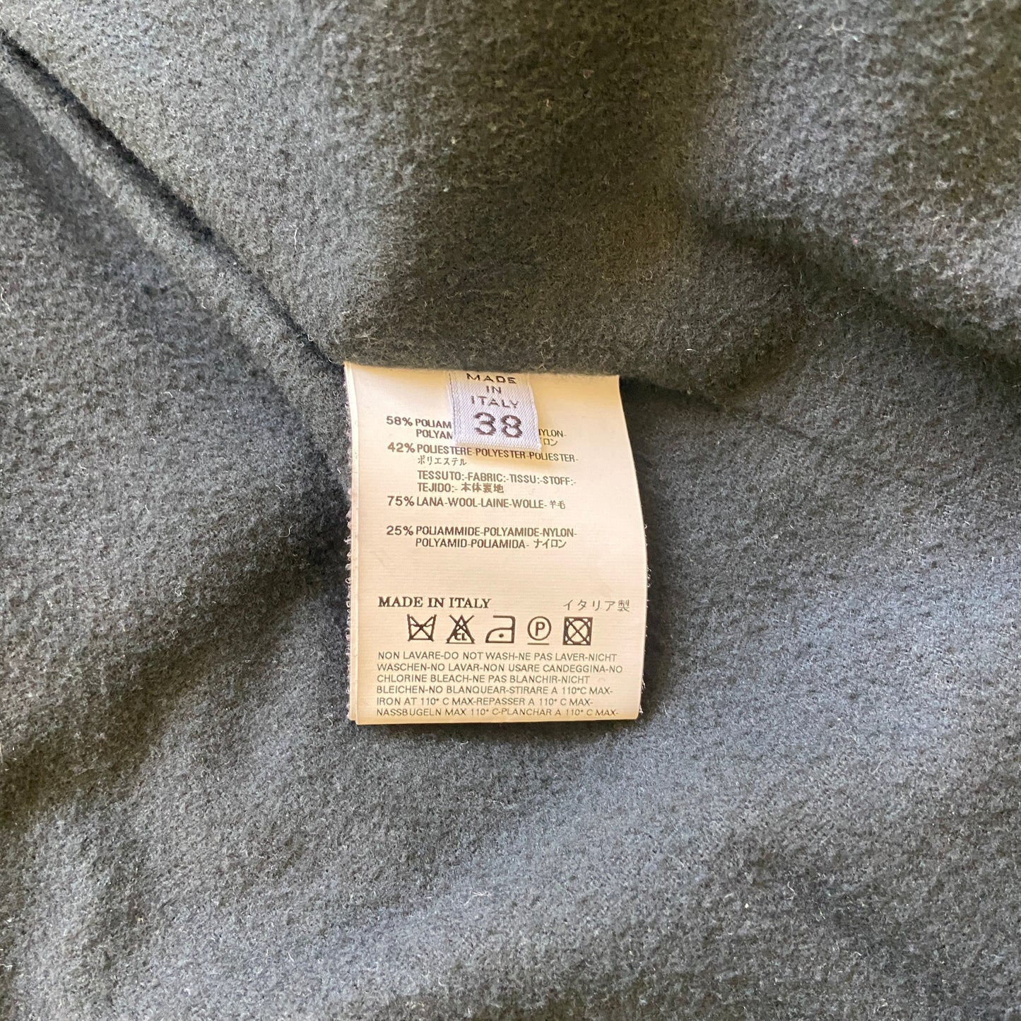 Martin Margiela 2008 mm6 wool / nylon hybrid long coat 38