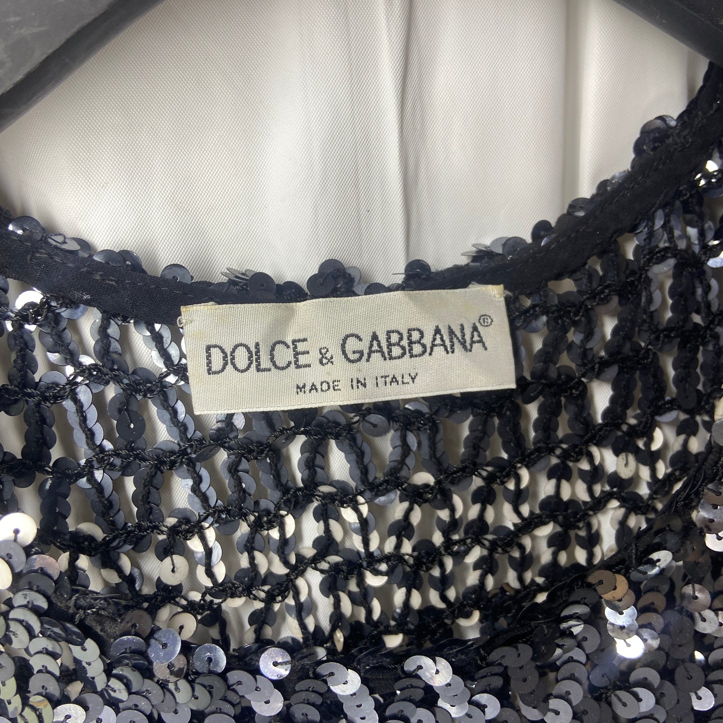 Dolce & Gabanna 90s sequins open knit top 44