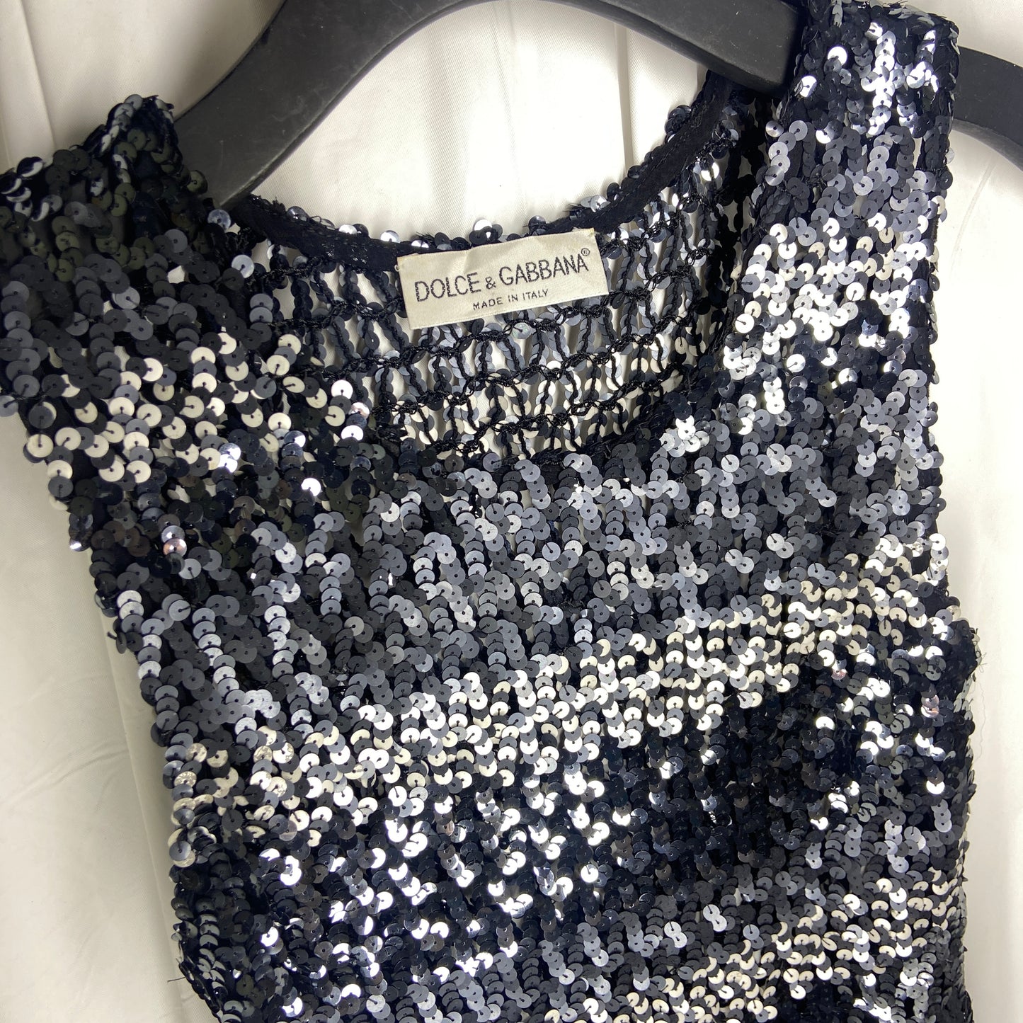 Dolce & Gabanna 90s sequins open knit top 44