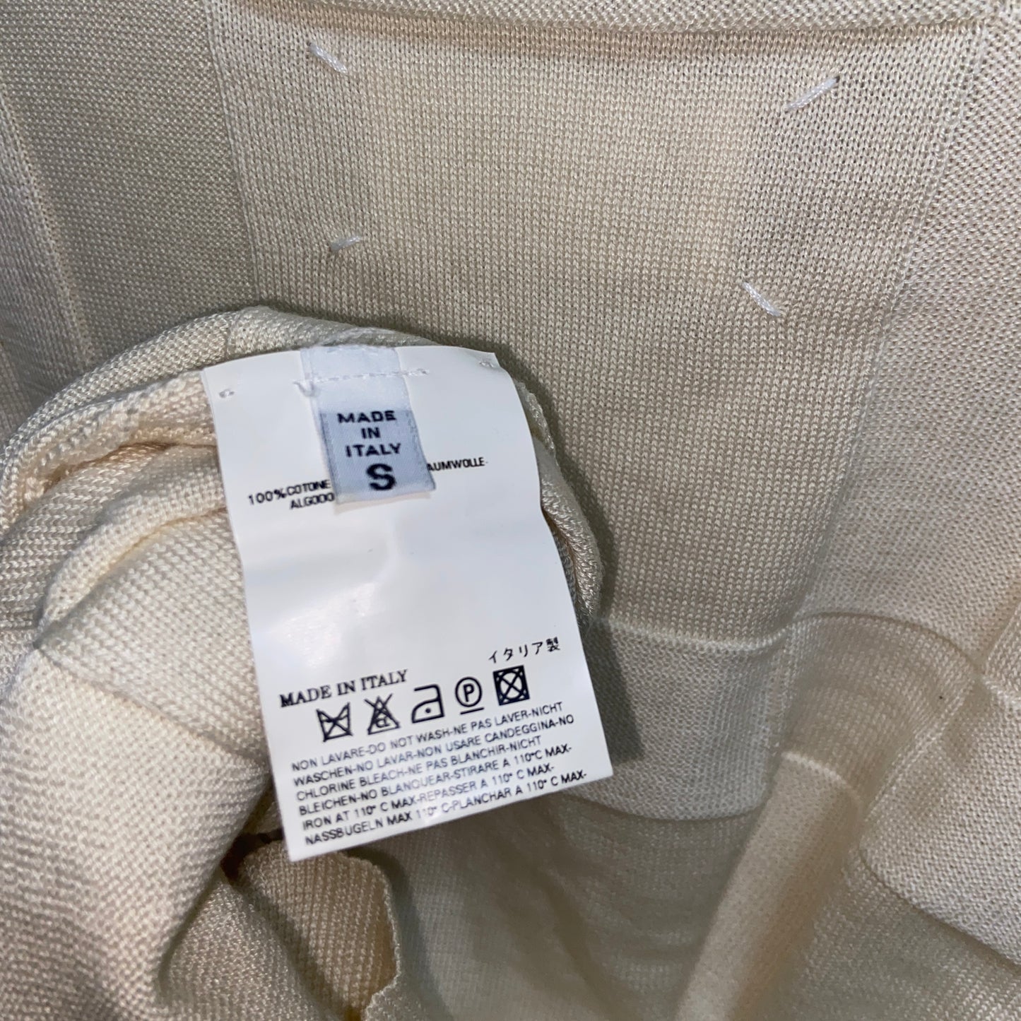 Maison martin margiela cream knit sweater S